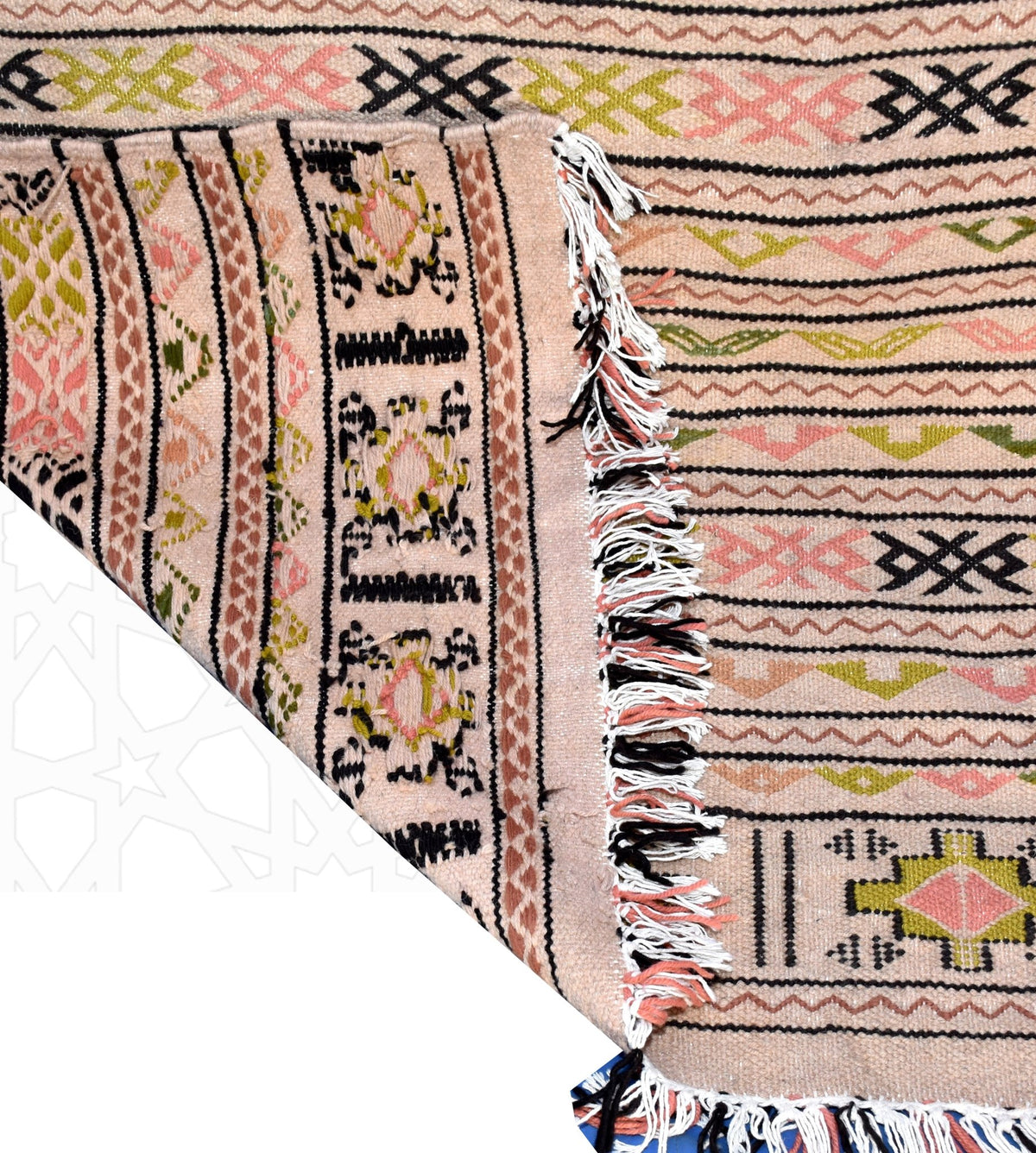 Flatweave kilim hanbal Moroccan rug - 3.95 x 5.91 ft / 120 x 180 cm - Berbers Market