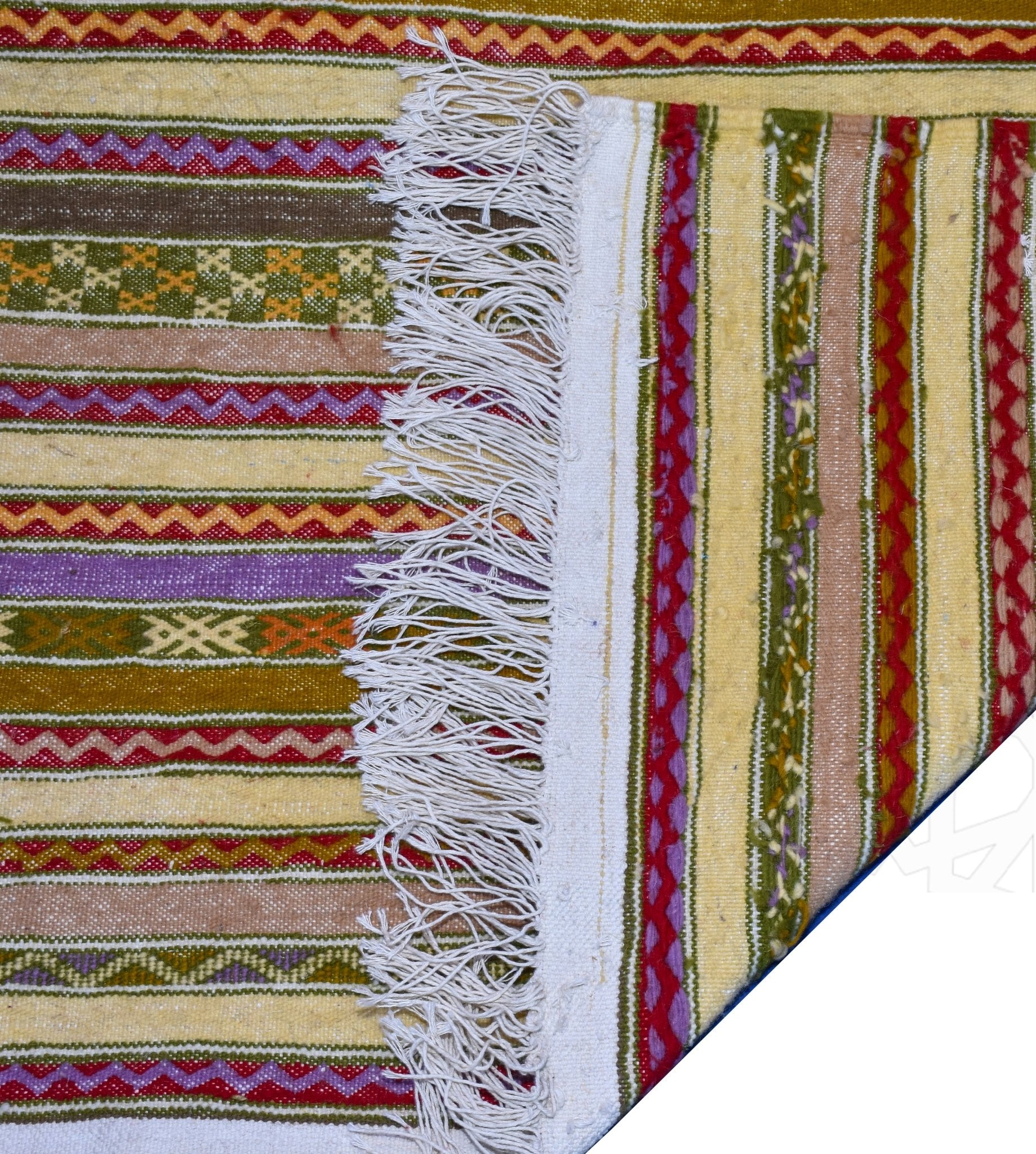 Flatweave kilim hanbal Moroccan rug - 4.27 x 5.91 ft / 130 x 180 cm - Berbers Market