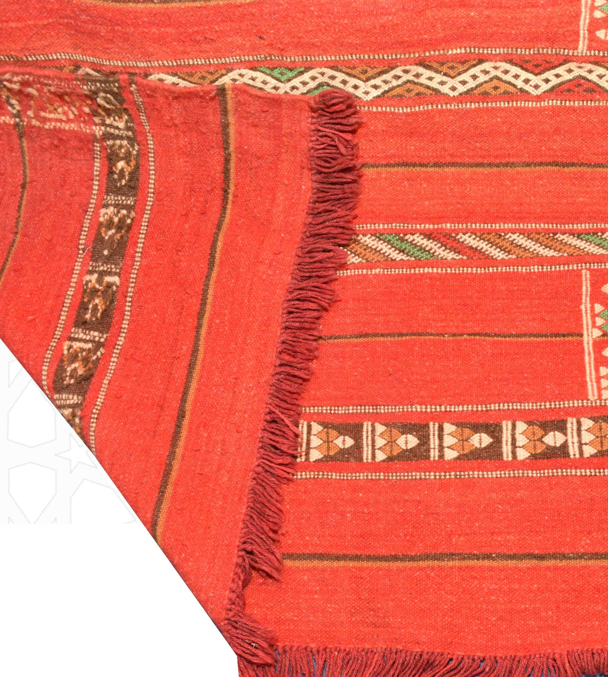 Flatweave kilim hanbal Moroccan rug - 4.43 x 5.75 ft / 135 x 175 cm - Berbers Market