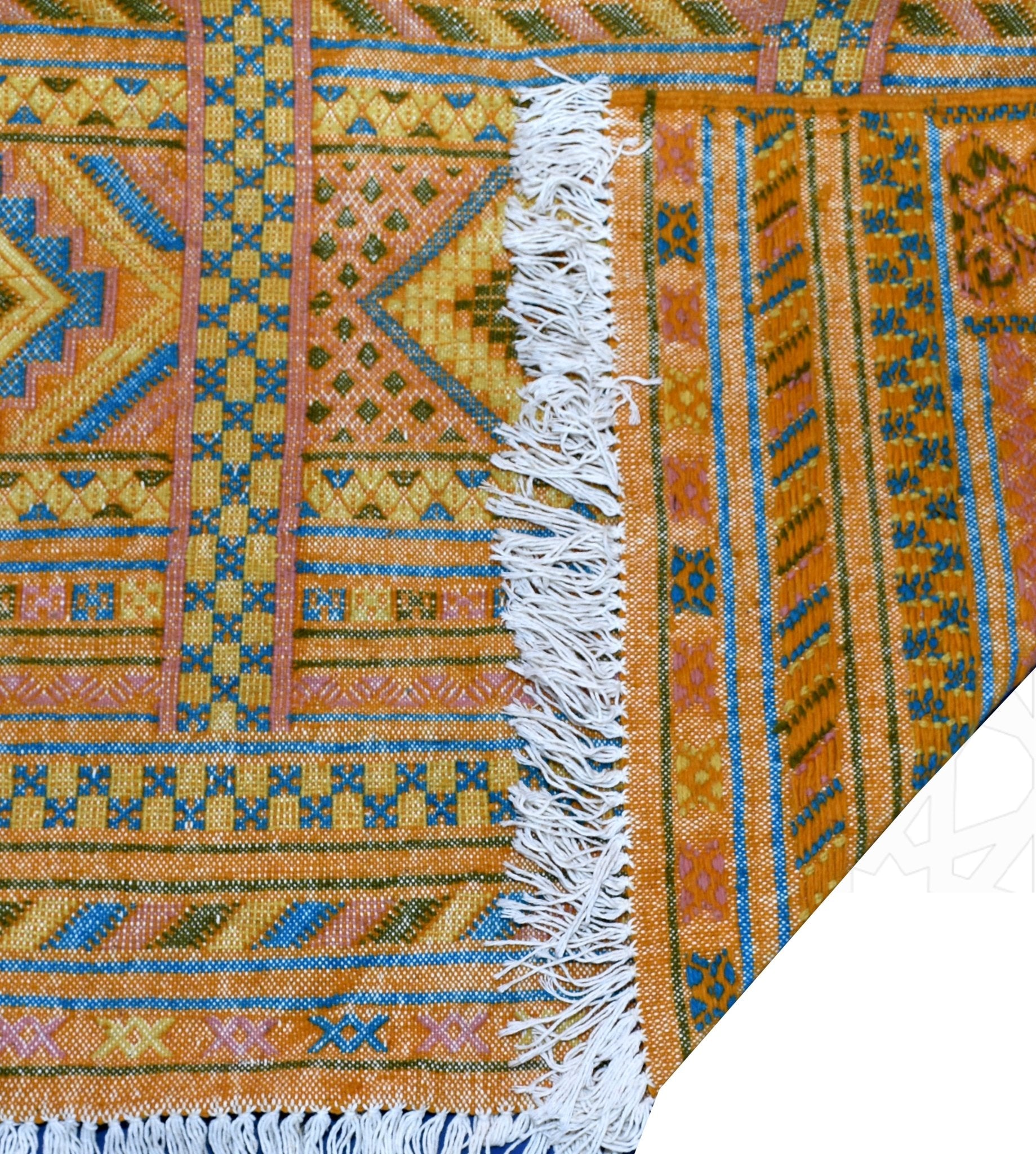 Flatweave kilim hanbal Moroccan rug - 4.6 x 6.24 ft / 140 x 190 cm - Berbers Market