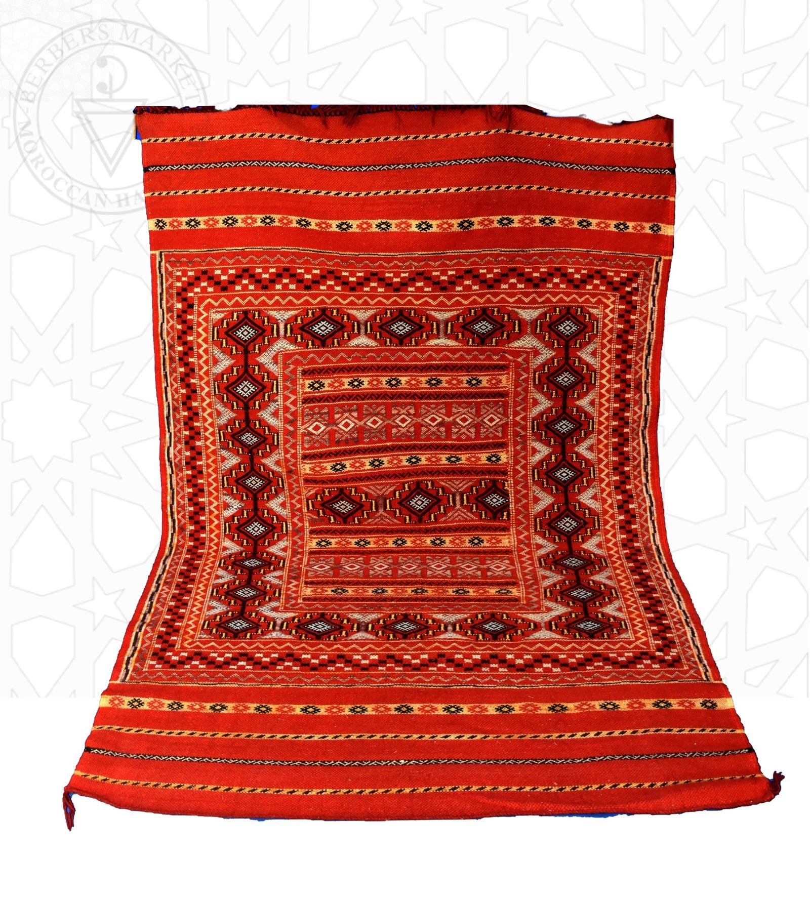 Flatweave kilim hanbal Moroccan rug - 4.6 x 7.55 ft / 140 x 230 cm - Berbers Market