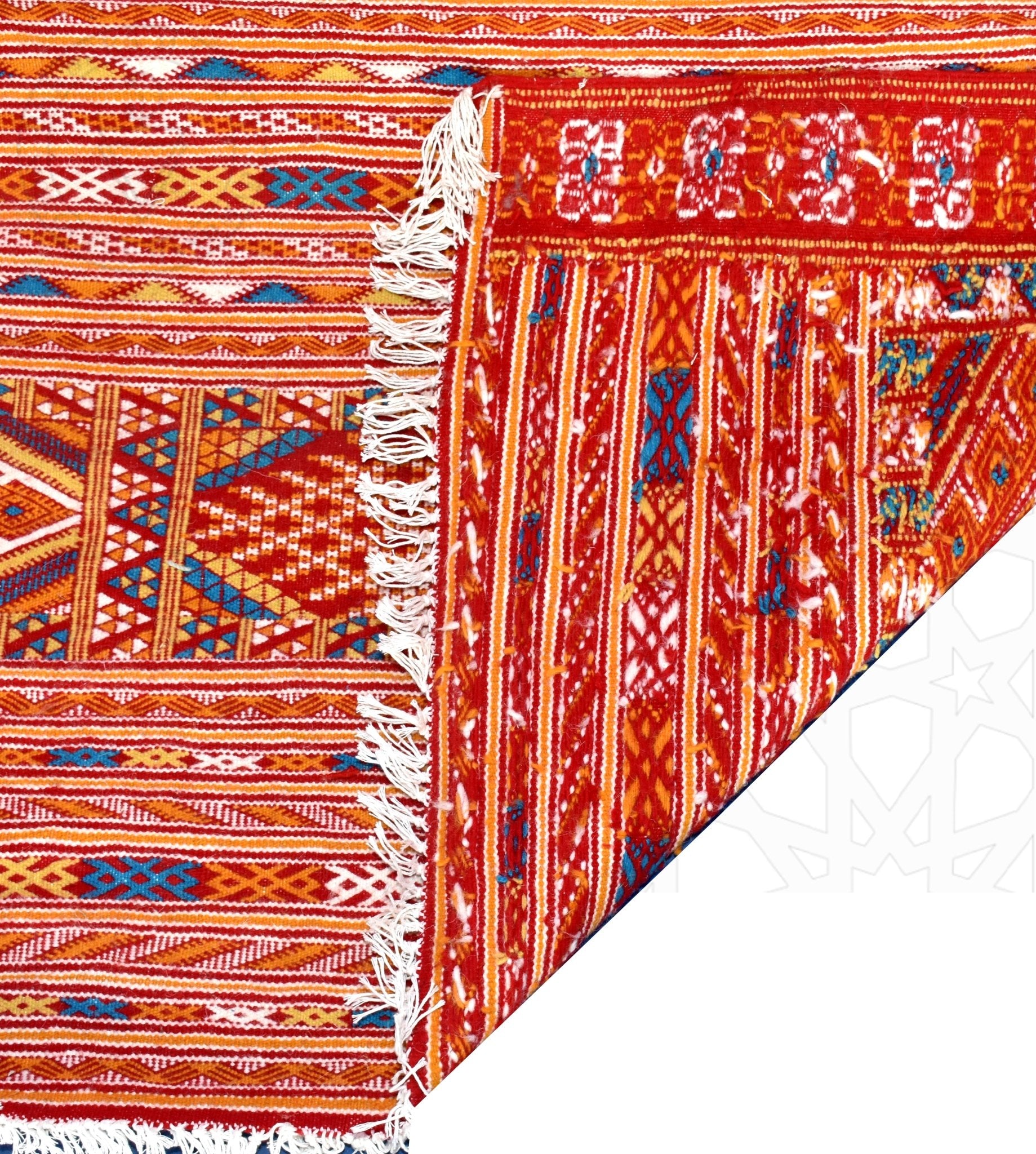 Flatweave kilim hanbal Moroccan rug - 4.76 x 6.24 ft / 145 x 190 cm - Berbers Market