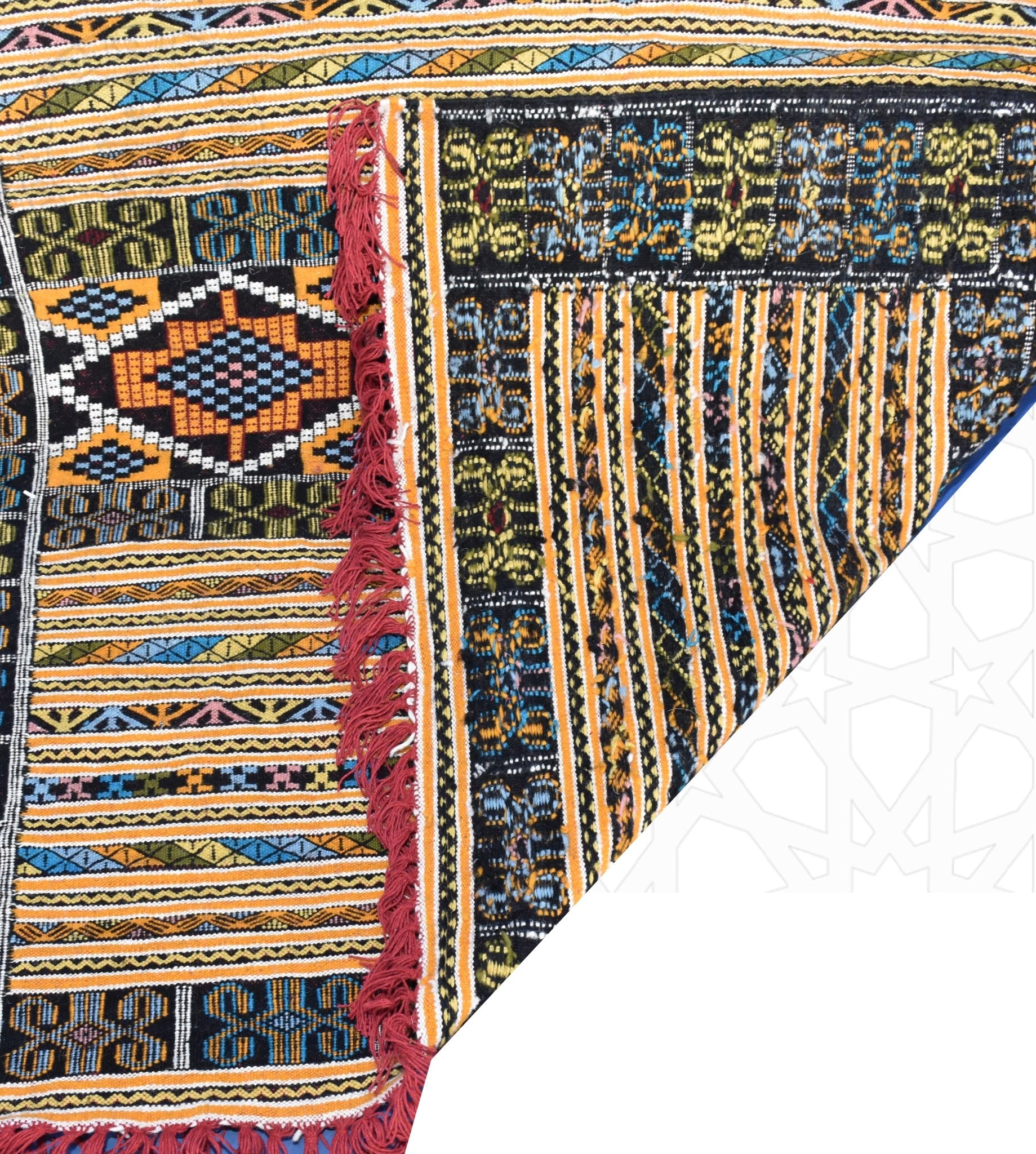 Flatweave kilim hanbal Moroccan rug - 4.76 x 6.57 ft / 145 x 200 cm - Berbers Market