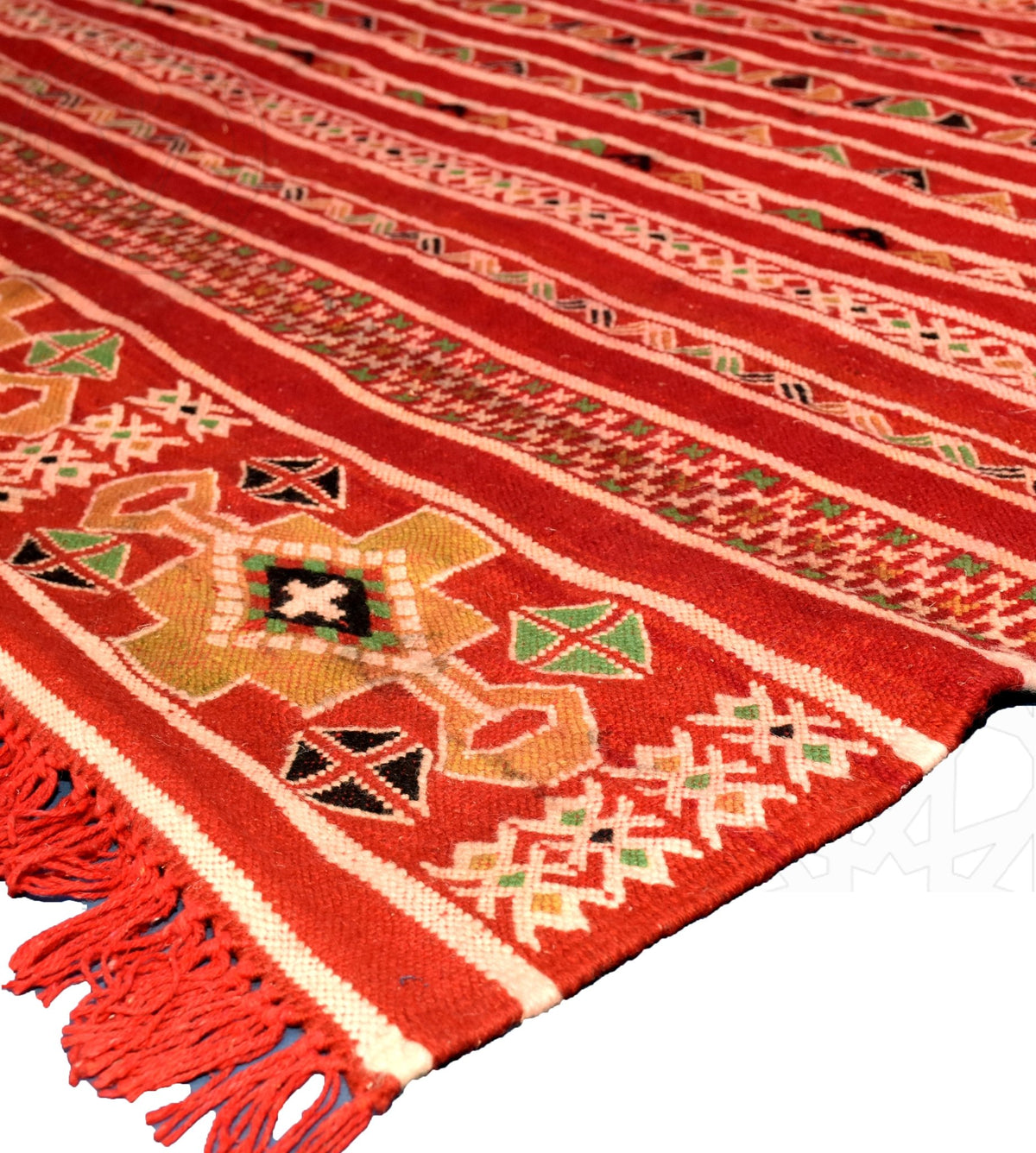 Flatweave kilim hanbal Moroccan rug - 4.76 x 8.04 ft / 145 x 245 cm - Berbers Market