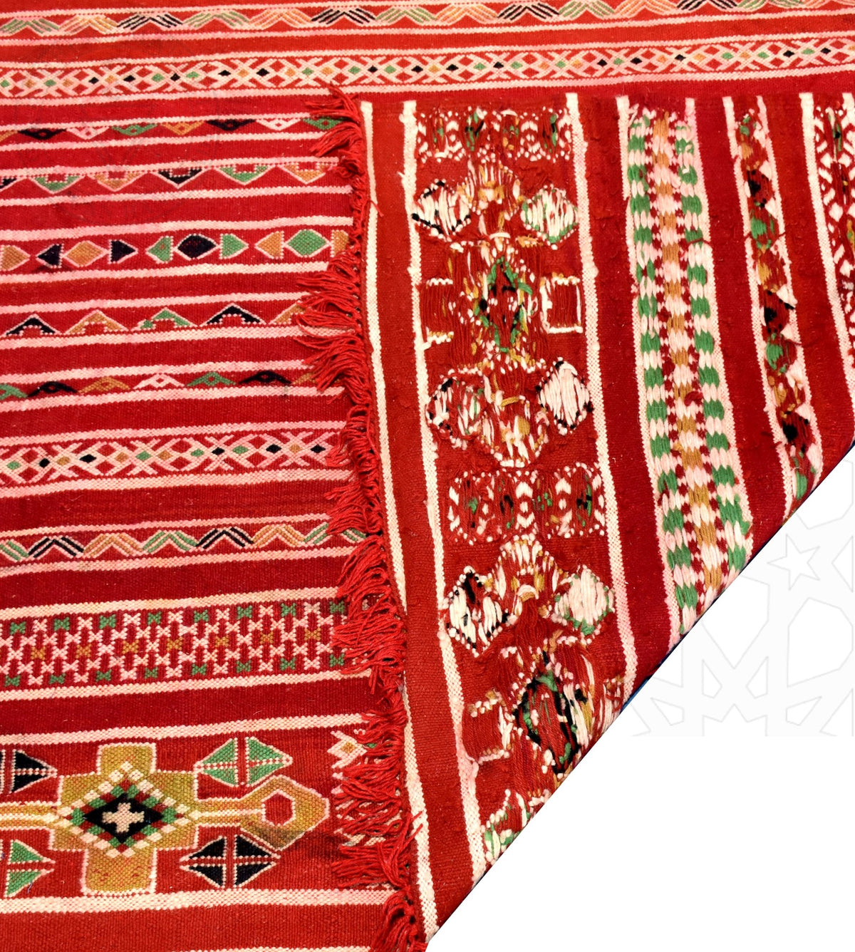 Flatweave kilim hanbal Moroccan rug - 4.76 x 8.04 ft / 145 x 245 cm - Berbers Market