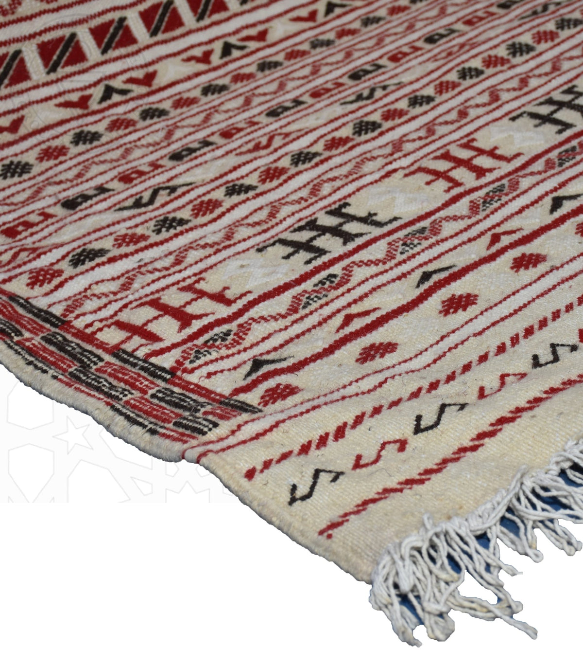 Flatweave kilim hanbal Moroccan rug - 4.93 x 6.57 ft / 150 x 200 cm - Berbers Market