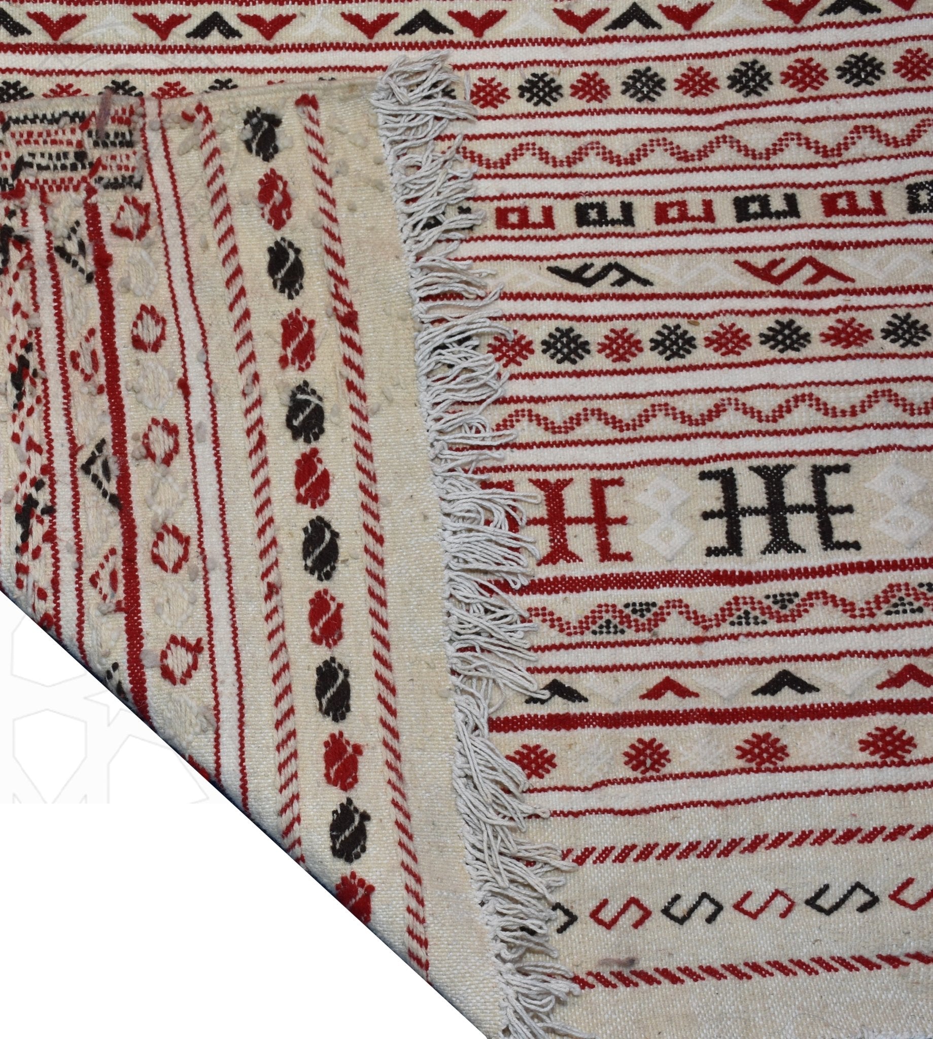 Flatweave kilim hanbal Moroccan rug - 4.93 x 6.57 ft / 150 x 200 cm - Berbers Market
