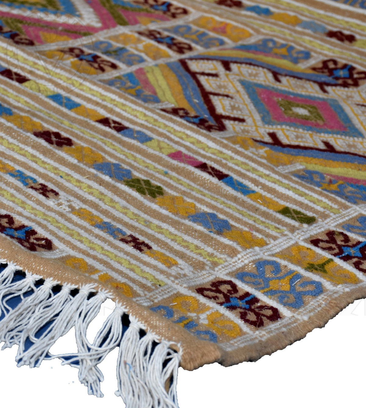 Flatweave kilim hanbal Moroccan rug - 4.93 x 6.9 ft / 150 x 210 cm - Berbers Market