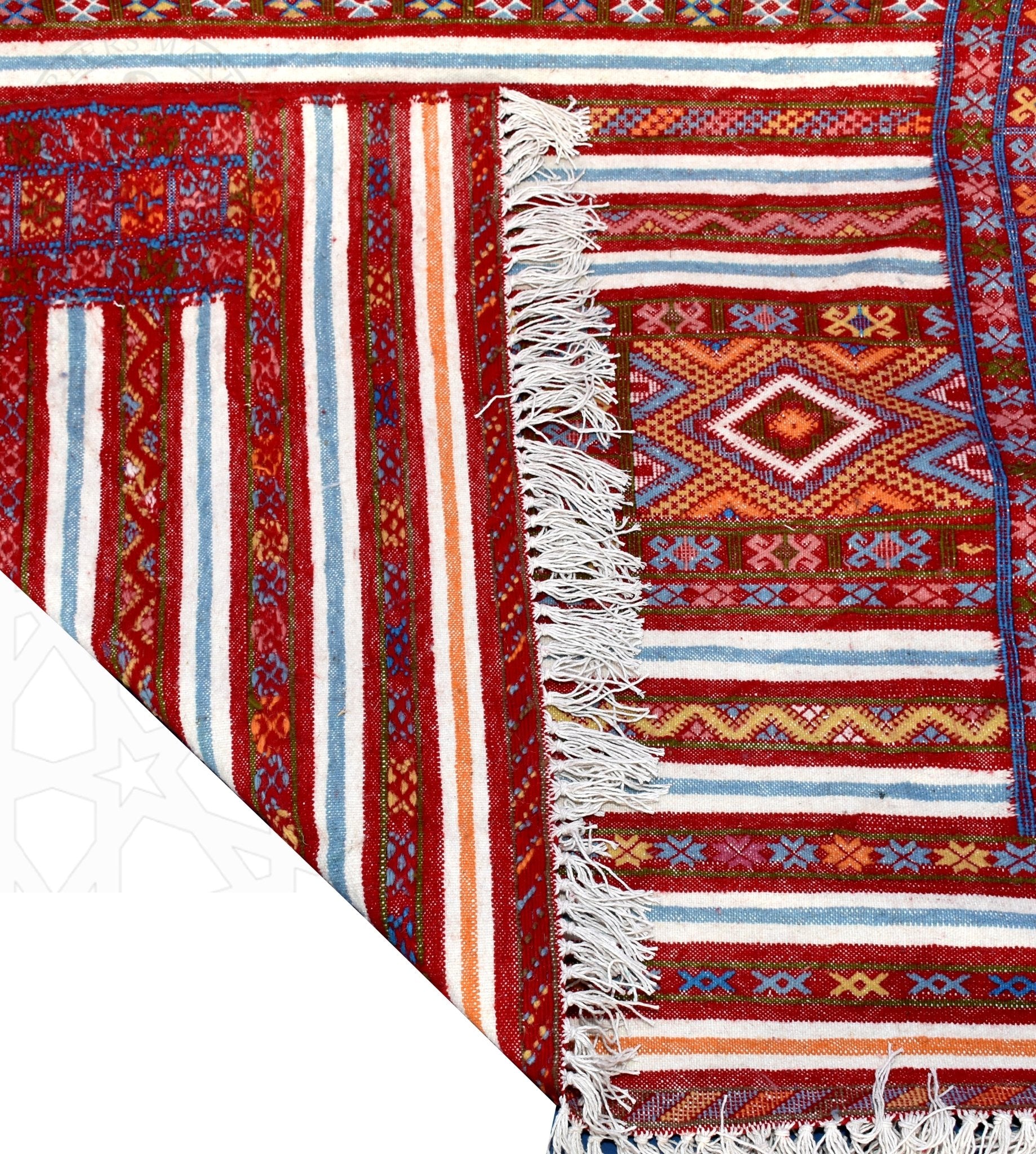 Flatweave kilim hanbal Moroccan rug - 4.93 x 7.06 ft / 150 x 215 cm - Berbers Market