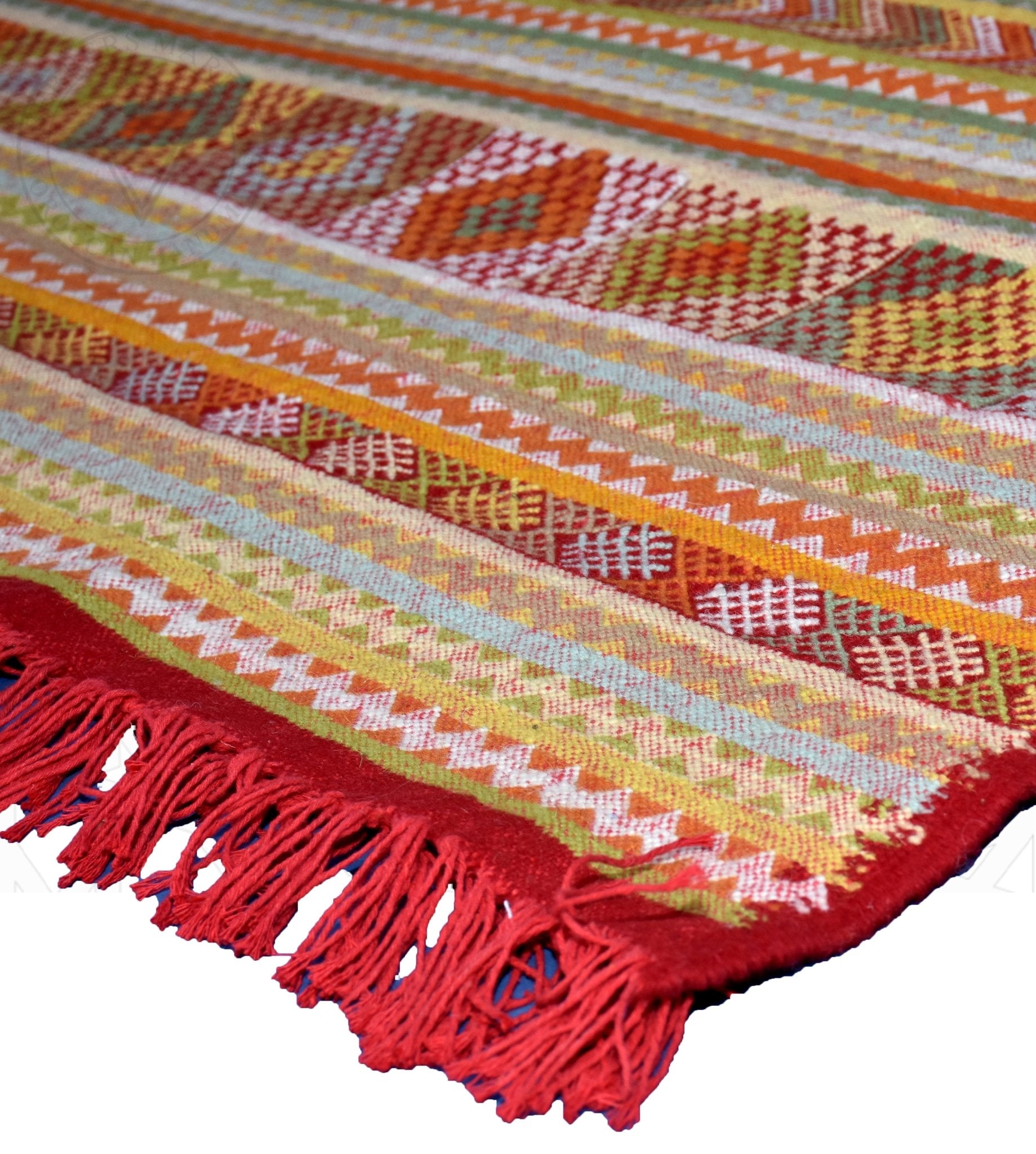 Flatweave kilim hanbal Moroccan rug - 4.93 x 7.9 ft / 150 x 240 cm - Berbers Market