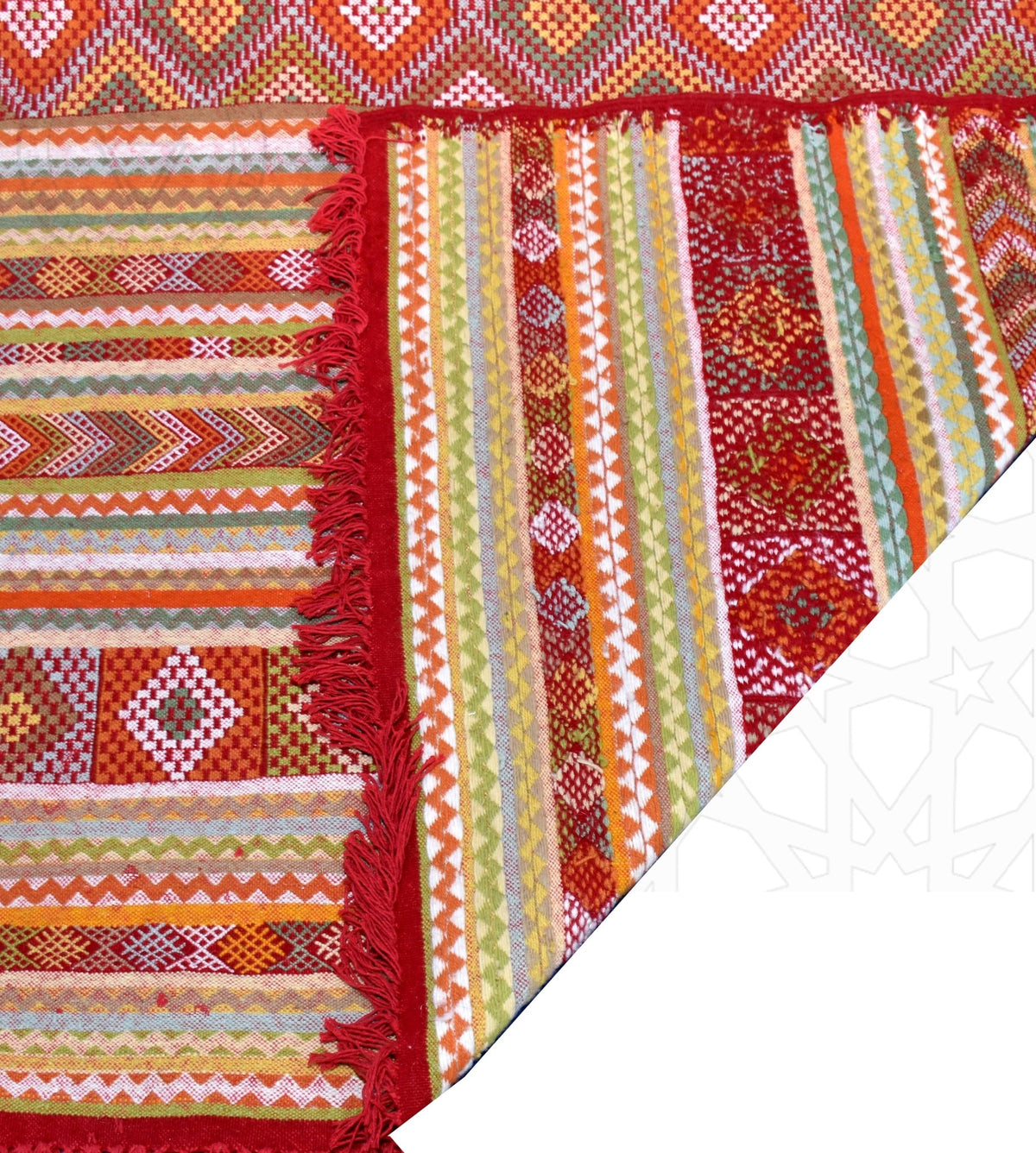 Flatweave kilim hanbal Moroccan rug - 4.93 x 7.9 ft / 150 x 240 cm - Berbers Market