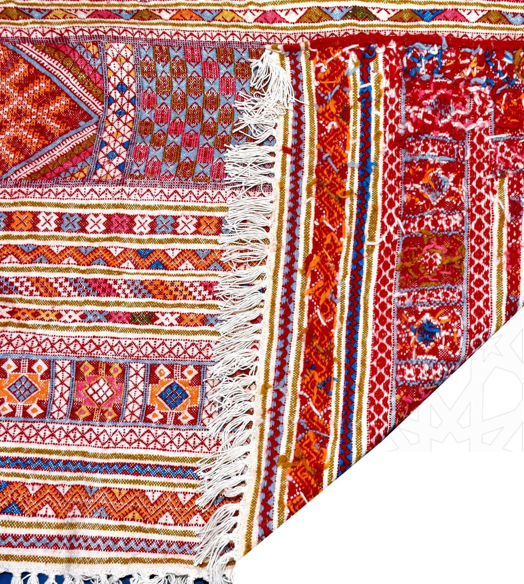 Flatweave kilim hanbal Moroccan rug - 5.09 x 6.6 ft / 155 x 201 cm - Berbers Market