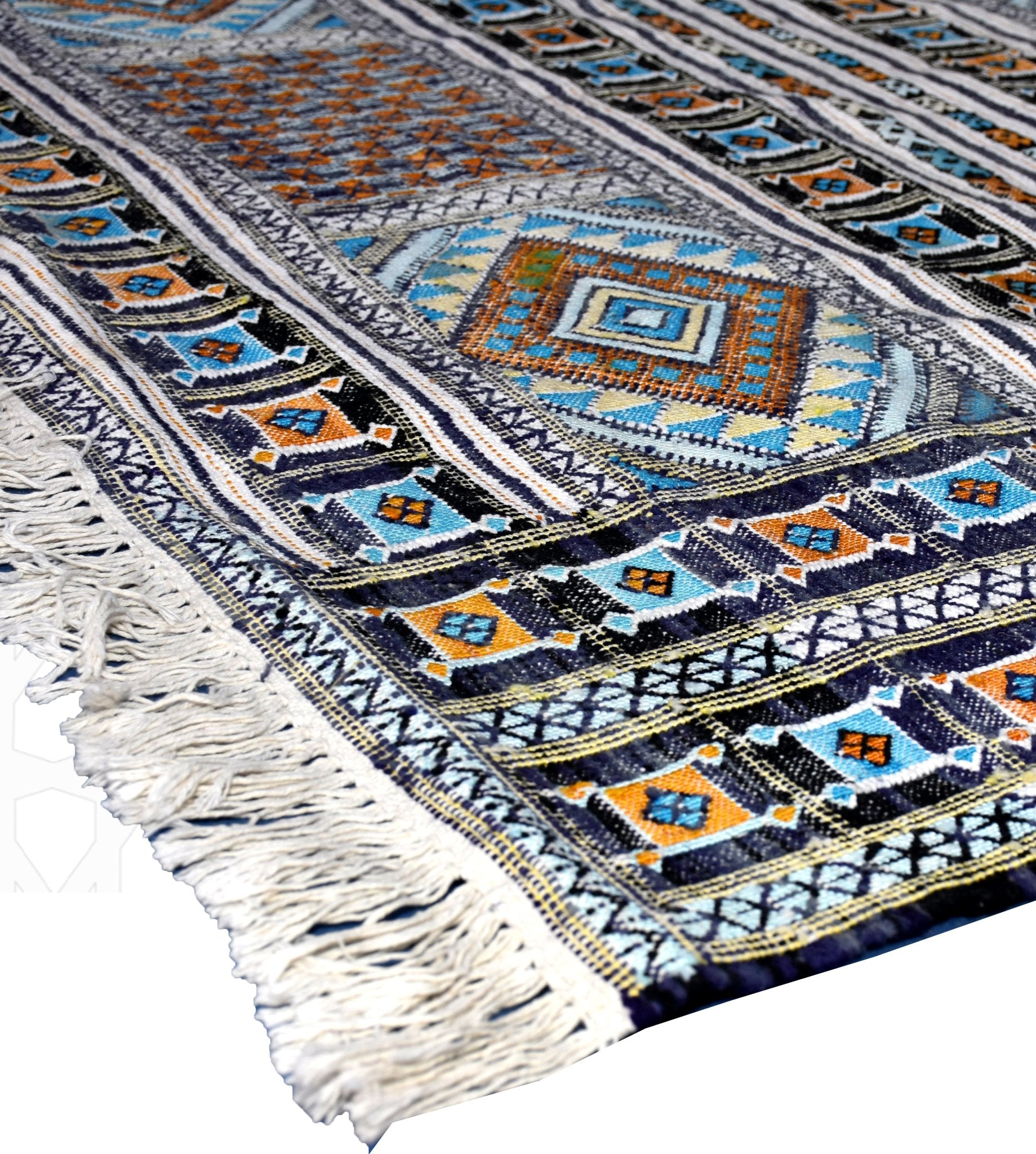 Flatweave kilim hanbal Moroccan rug - 5.1 x 7.22 ft / 155 x 220 cm - Berbers Market