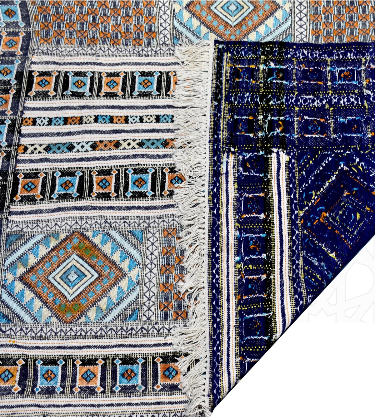 Flatweave kilim hanbal Moroccan rug - 5.1 x 7.22 ft / 155 x 220 cm - Berbers Market