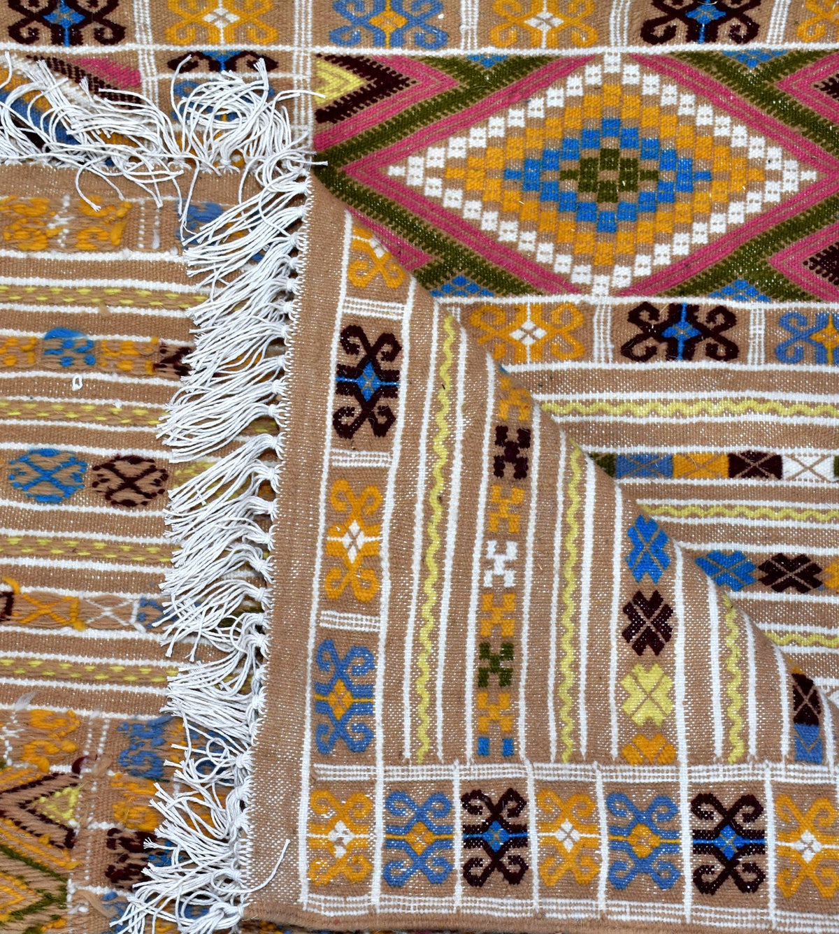 Flatweave kilim hanbal Moroccan rug - 5.25 x 7.55 ft / 160 x 230 cm - Berbers Market