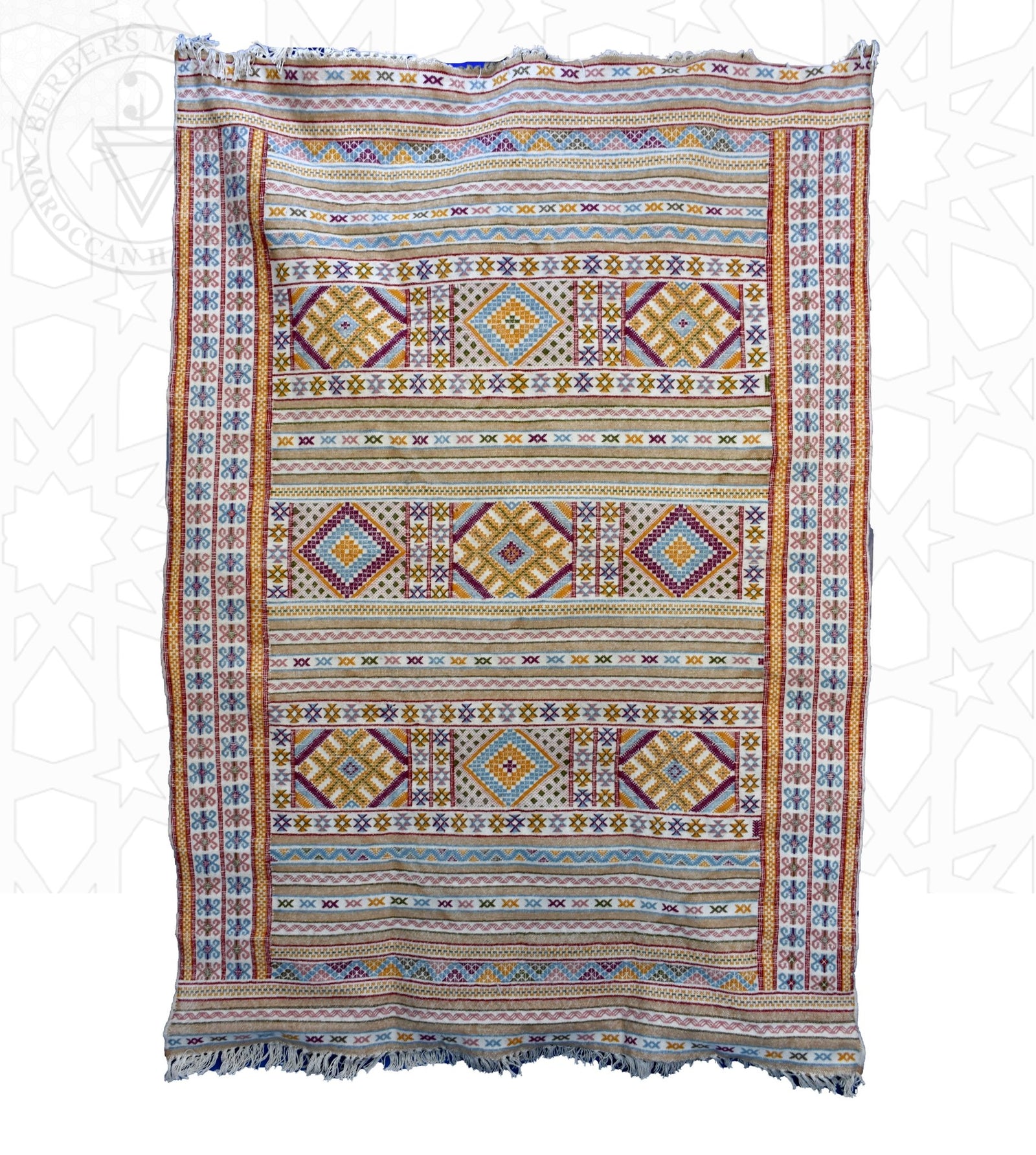 Flatweave kilim hanbal Moroccan rug - 5.25 x 7.88 ft / 160 x 240 cm - Berbers Market