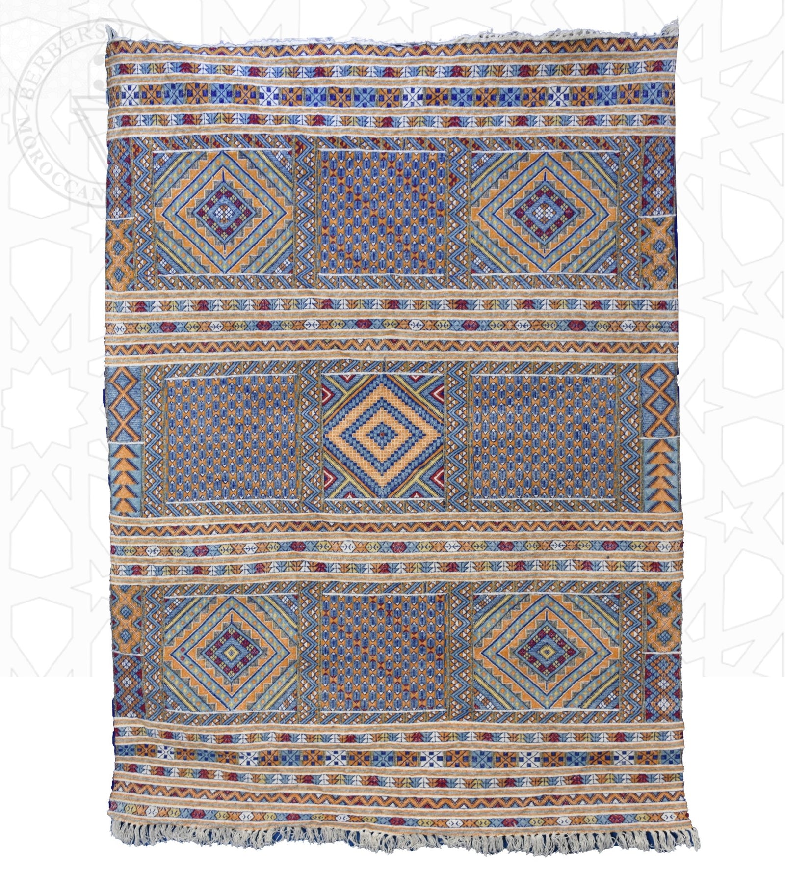 Flatweave kilim hanbal Moroccan rug - 5.25 x 8.54 ft / 160 x 260 cm - Berbers Market
