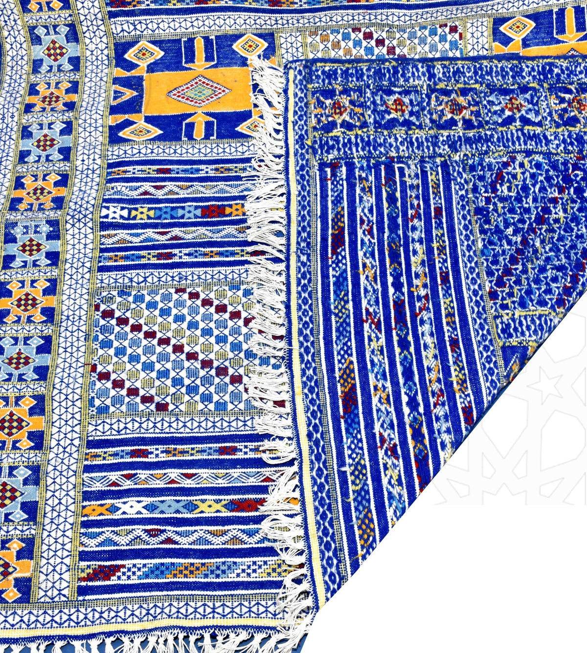 Flatweave kilim hanbal Moroccan rug - 5.42 x 7.9 ft / 165 x 240 cm - Berbers Market