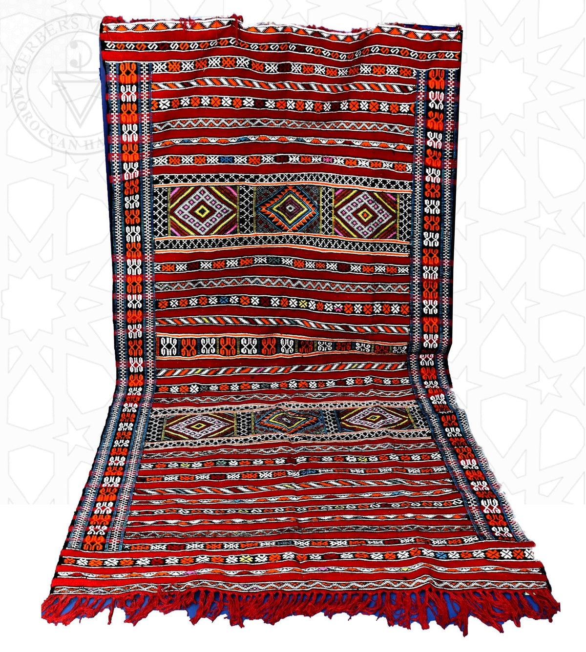Flatweave Kilim Hanbal Moroccan rug - 5.42 x 8.04 ft / 165 x 245 cm - Berbers Market