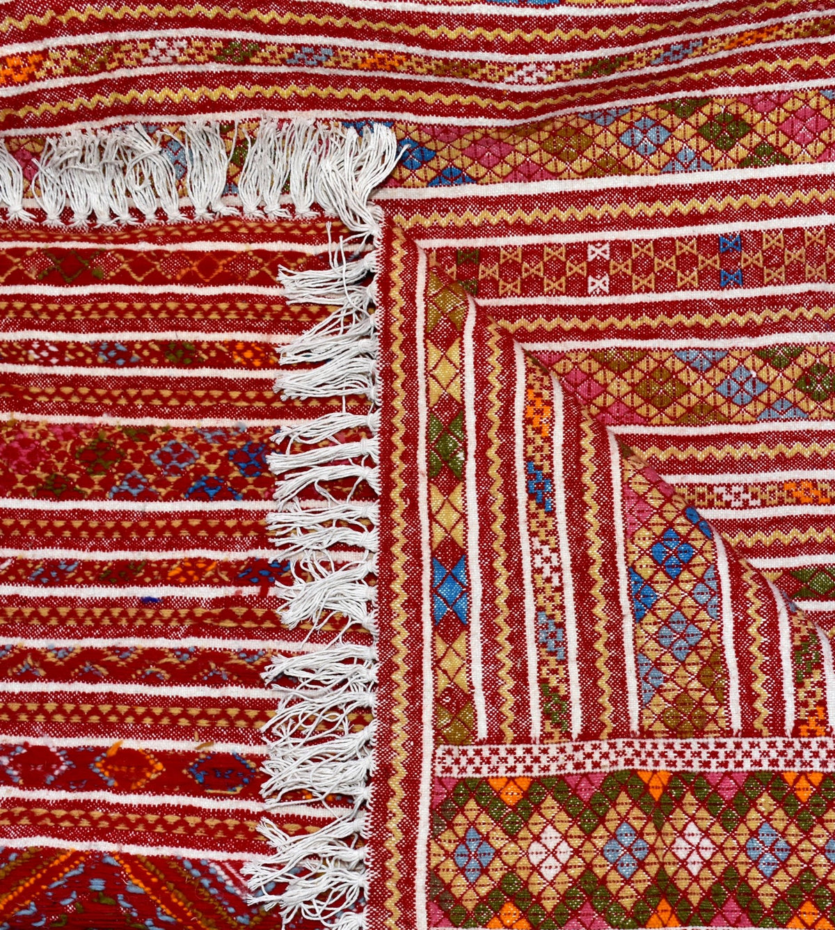 Flatweave kilim hanbal Moroccan rug - 5.42 x 8.37 ft / 165 x 255 cm - Berbers Market