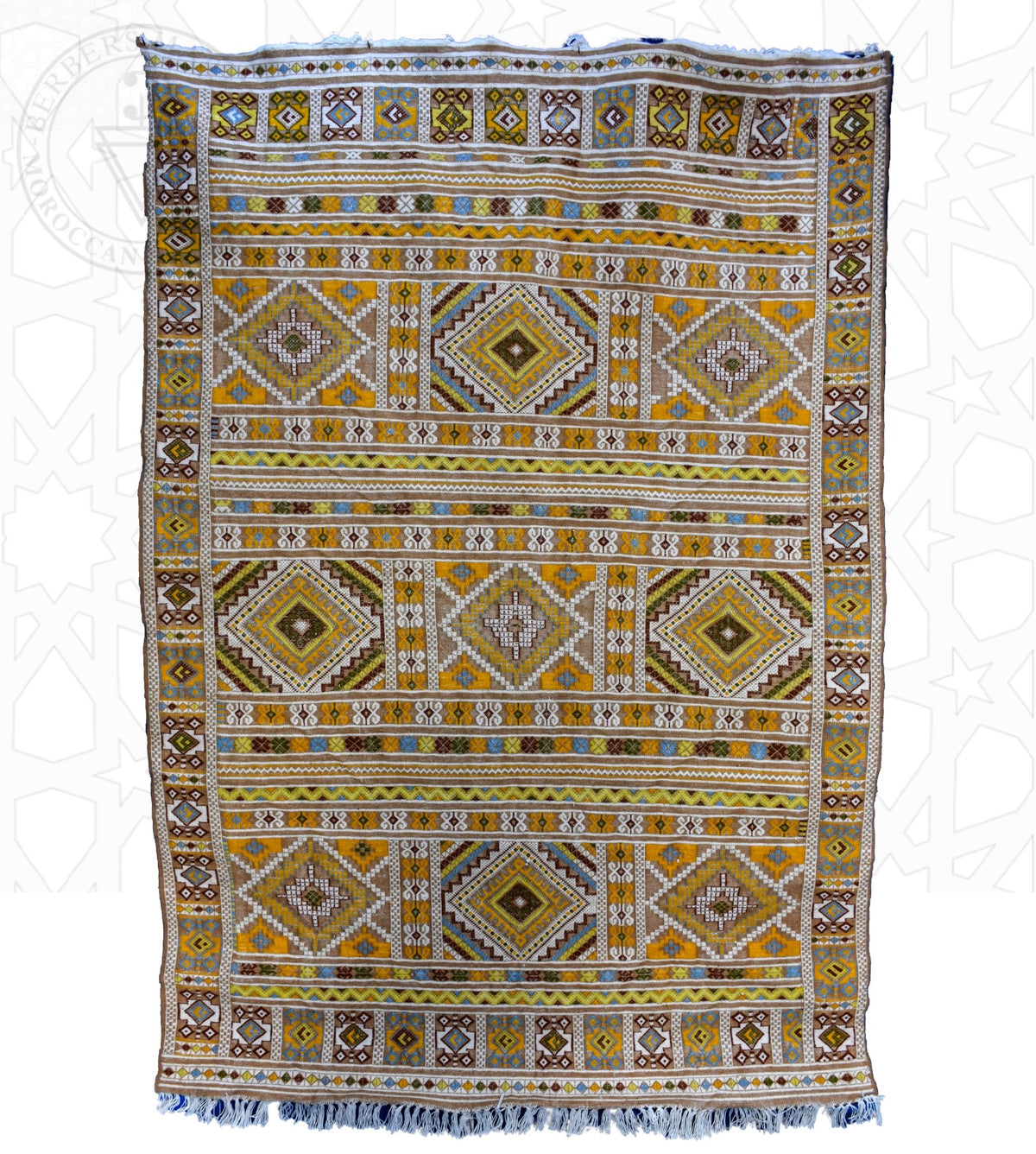 Flatweave kilim hanbal Moroccan rug - 5.6 x 7.9 ft / 170 x 240 cm - Berbers Market