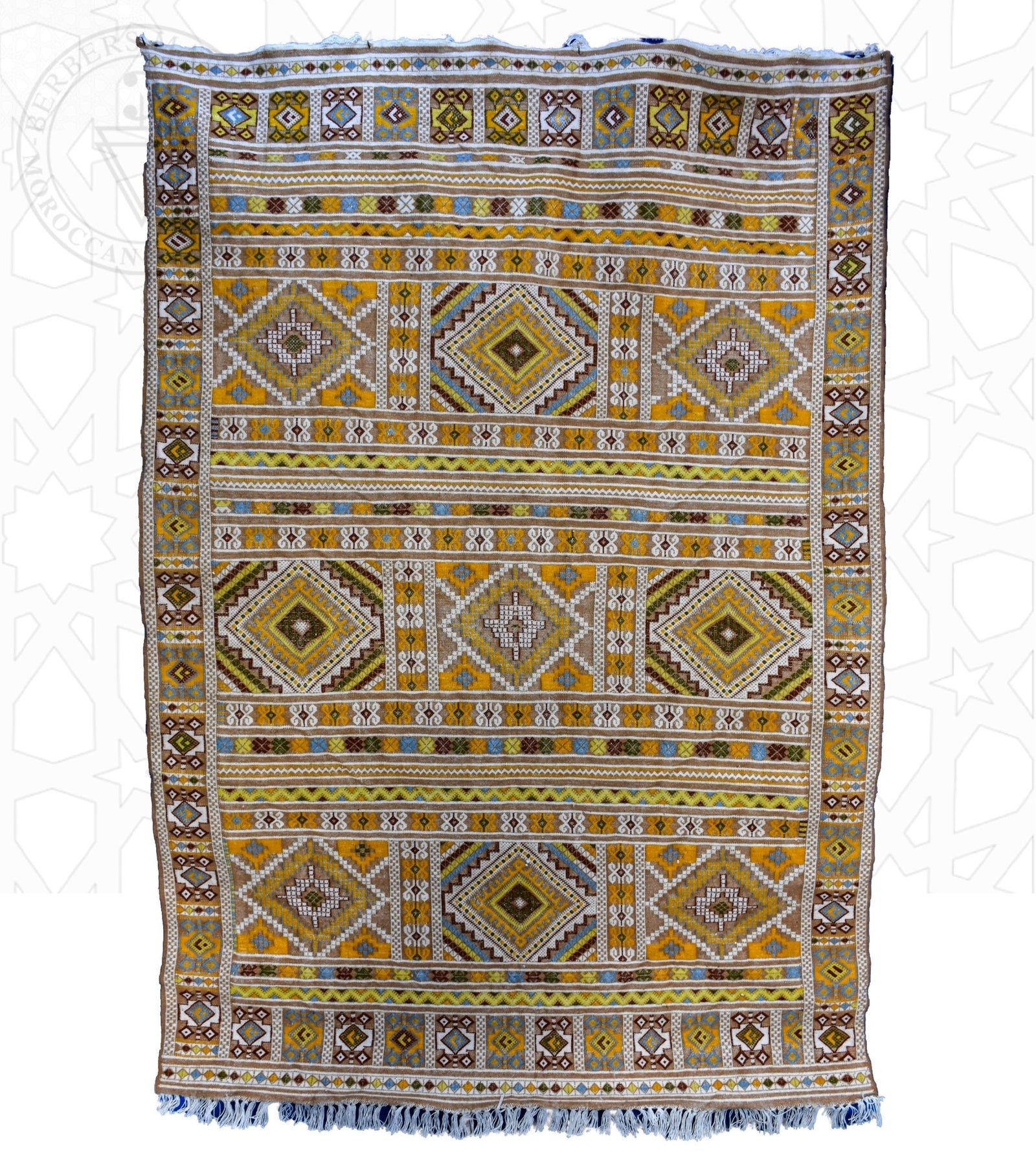 Flatweave kilim hanbal Moroccan rug - 5.6 x 7.9 ft / 170 x 240 cm - Berbers Market