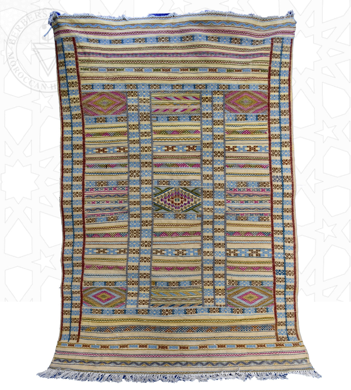 Flatweave kilim hanbal Moroccan rug - 5.6 x 8.21 ft / 170 x 250 cm - Berbers Market