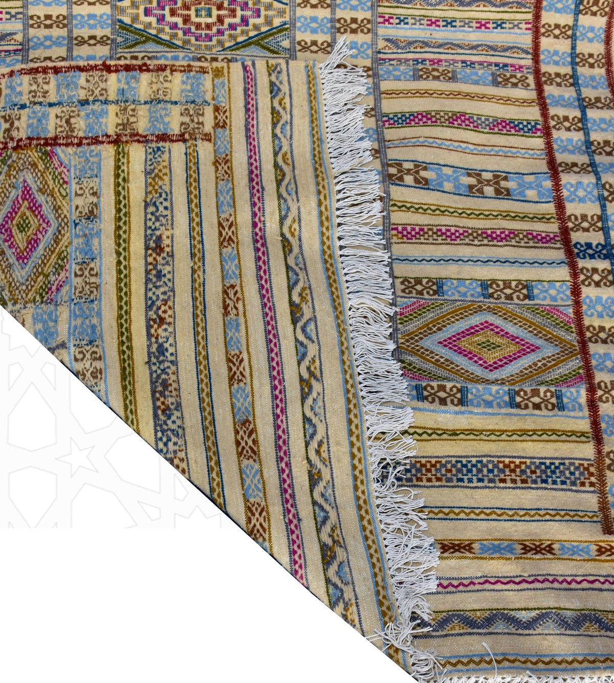 Flatweave kilim hanbal Moroccan rug - 5.6 x 8.21 ft / 170 x 250 cm - Berbers Market