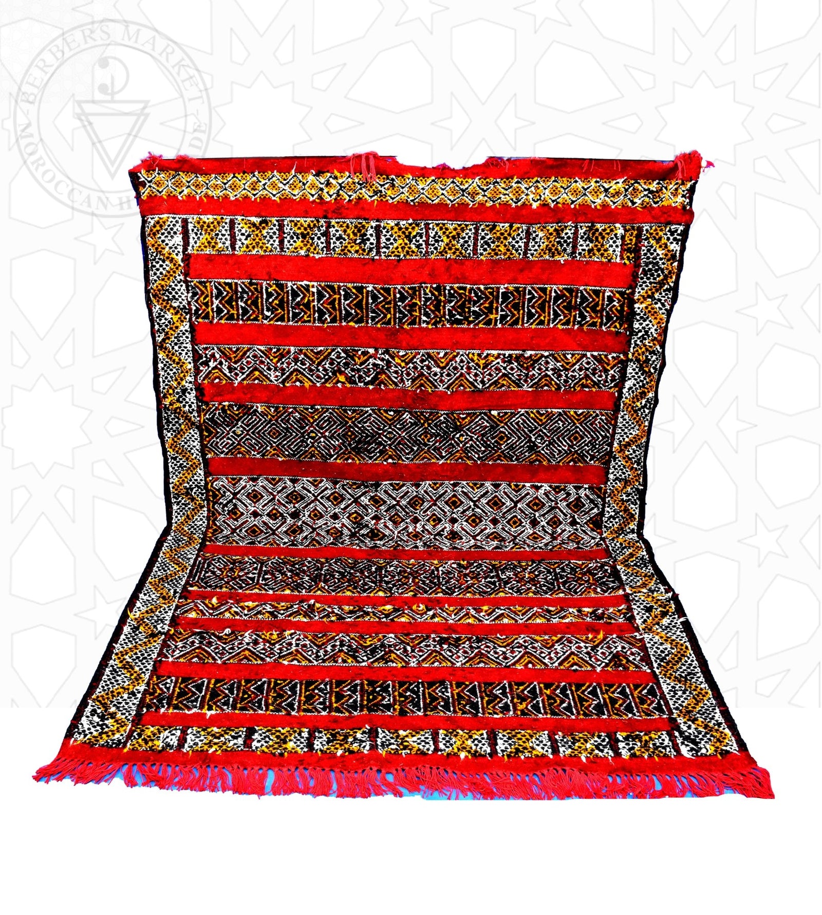 Flatweave kilim hanbal Moroccan rug - 5.75 x 7.71 ft / 175 x 235 cm - Berbers Market