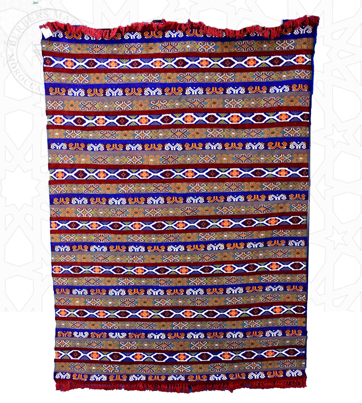 Flatweave kilim hanbal Moroccan rug - 5.75 x 7.9 ft / 175 x 240 cm - Berbers Market