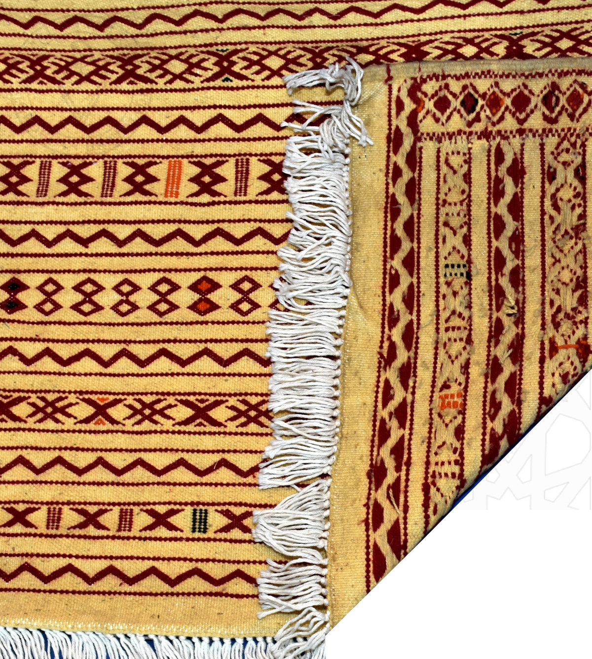 Flatweave kilim hanbal Moroccan rug - 6.37 x 11.5 ft / 194 x 350 cm - Berbers Market