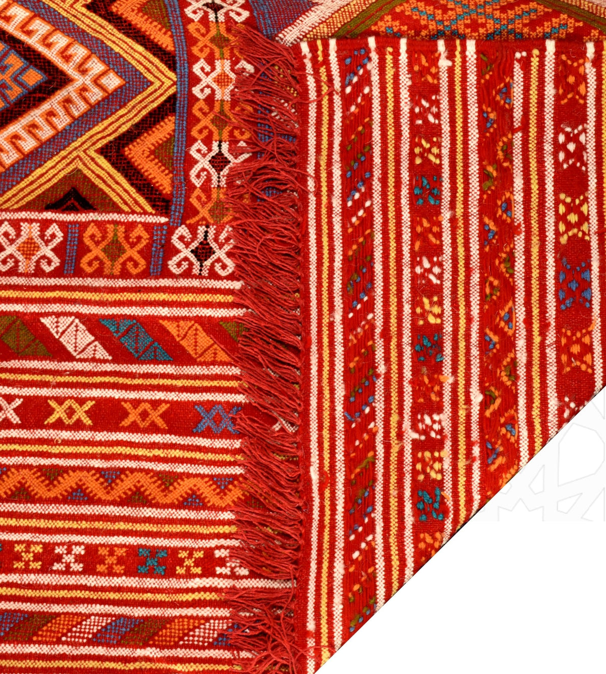 Flatweave kilim hanbal Moroccan rug - 6.4 x 10.01 ft / 195 x 305 cm - Berbers Market