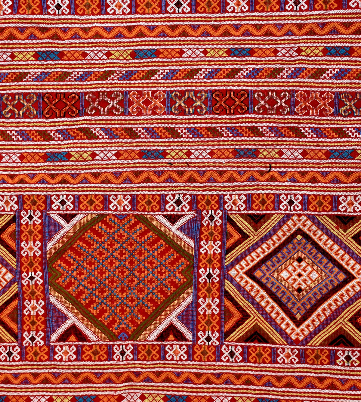 Flatweave kilim hanbal Moroccan rug - 6.4 x 10.01 ft / 195 x 305 cm - Berbers Market