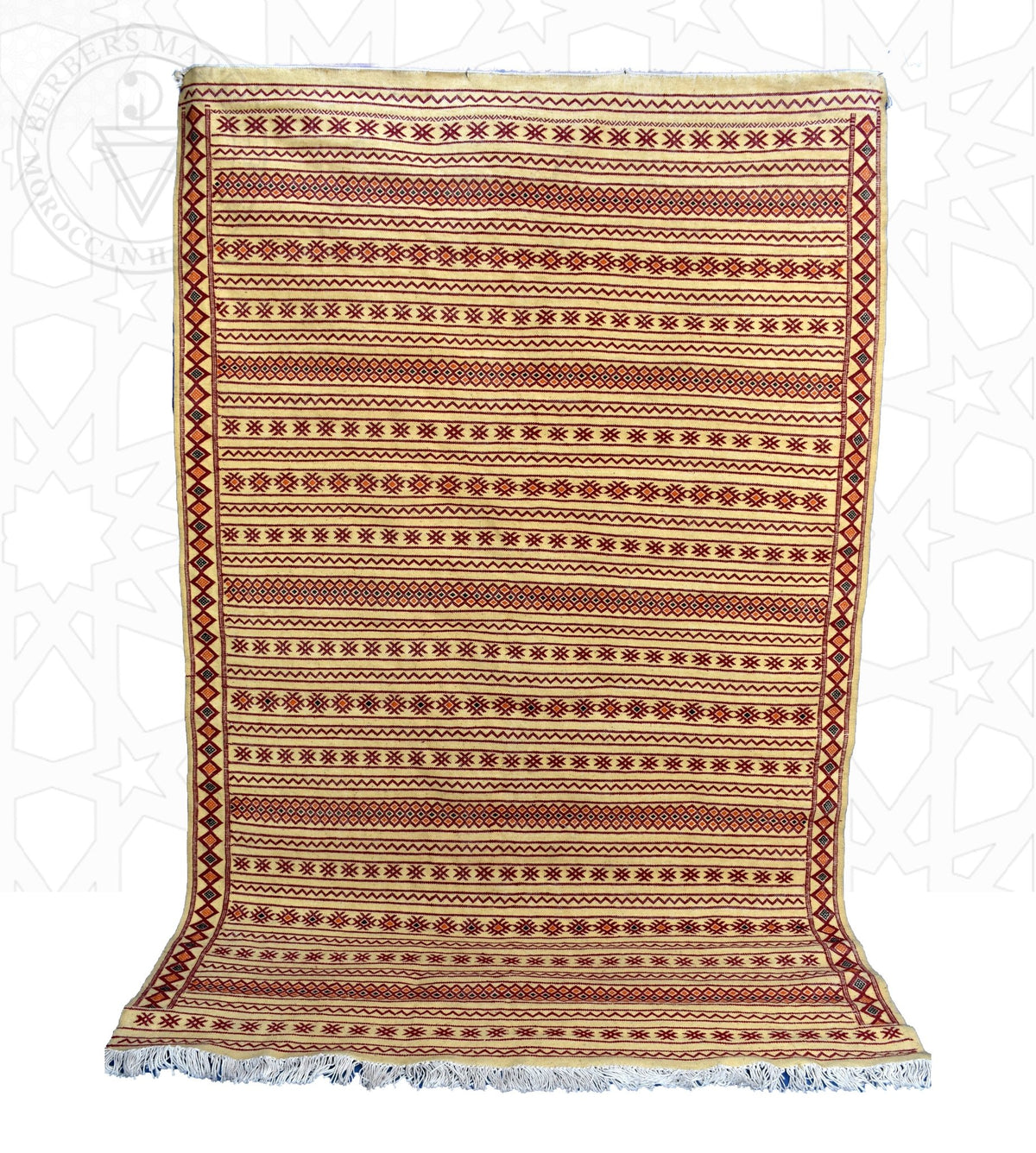 Flatweave kilim hanbal Moroccan rug - 6.73 x 10.18 ft / 205 x 310 cm - Berbers Market