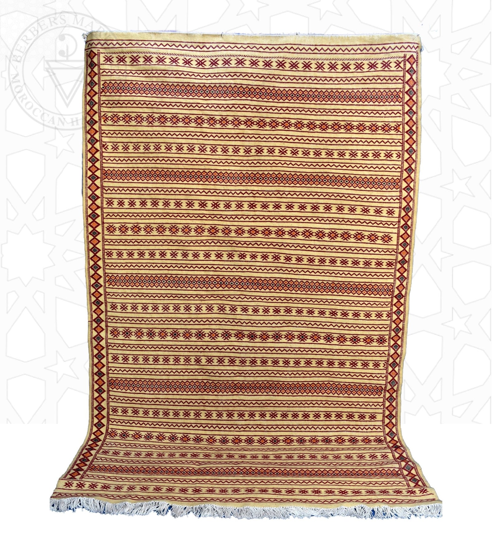 Flatweave kilim hanbal Moroccan rug - 6.73 x 10.18 ft / 205 x 310 cm - Berbers Market