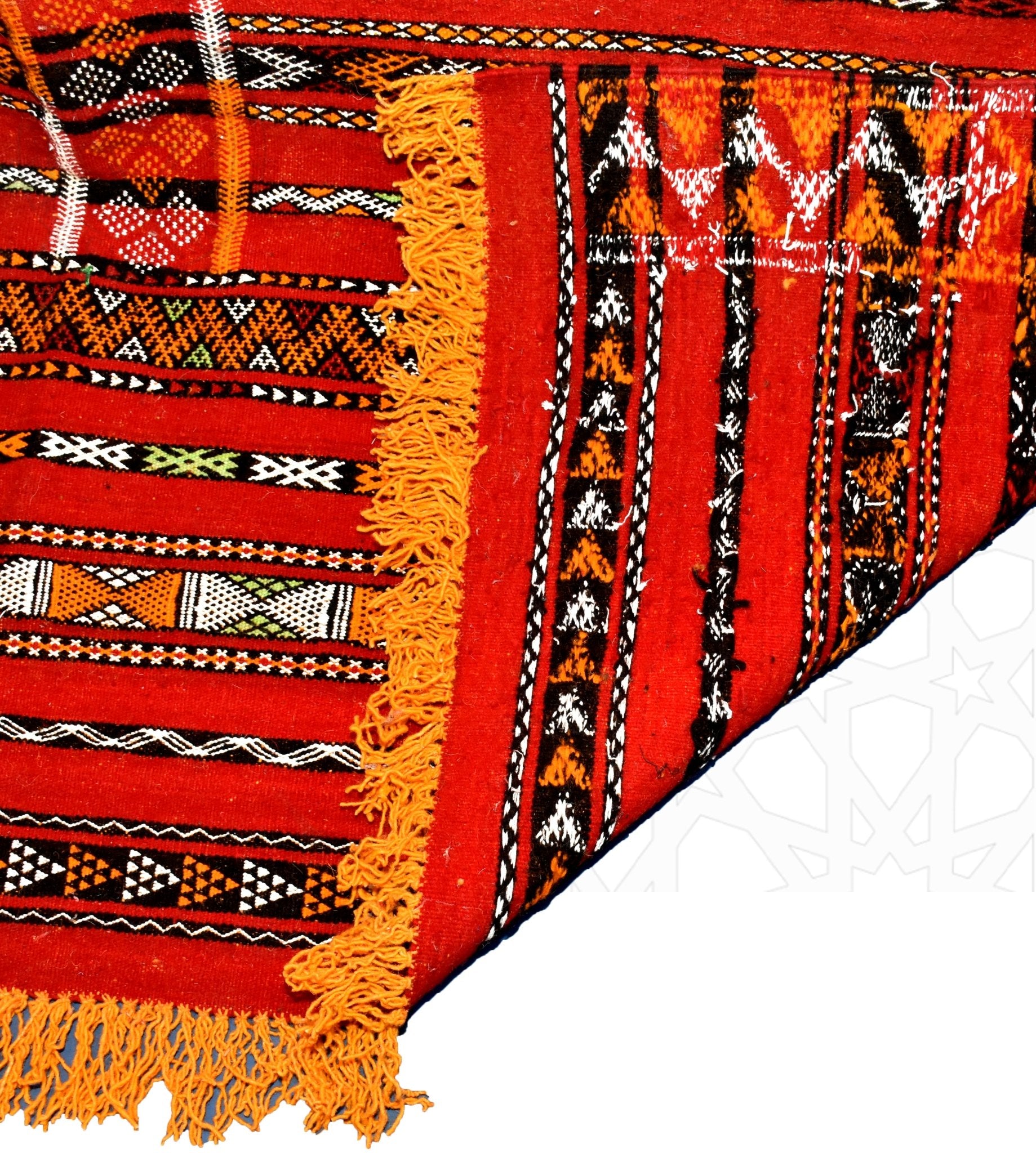 Flatweave kilim hanbal Moroccan rug - 6.75 x 10.2 ft / 205 x 310 cm - Berbers Market