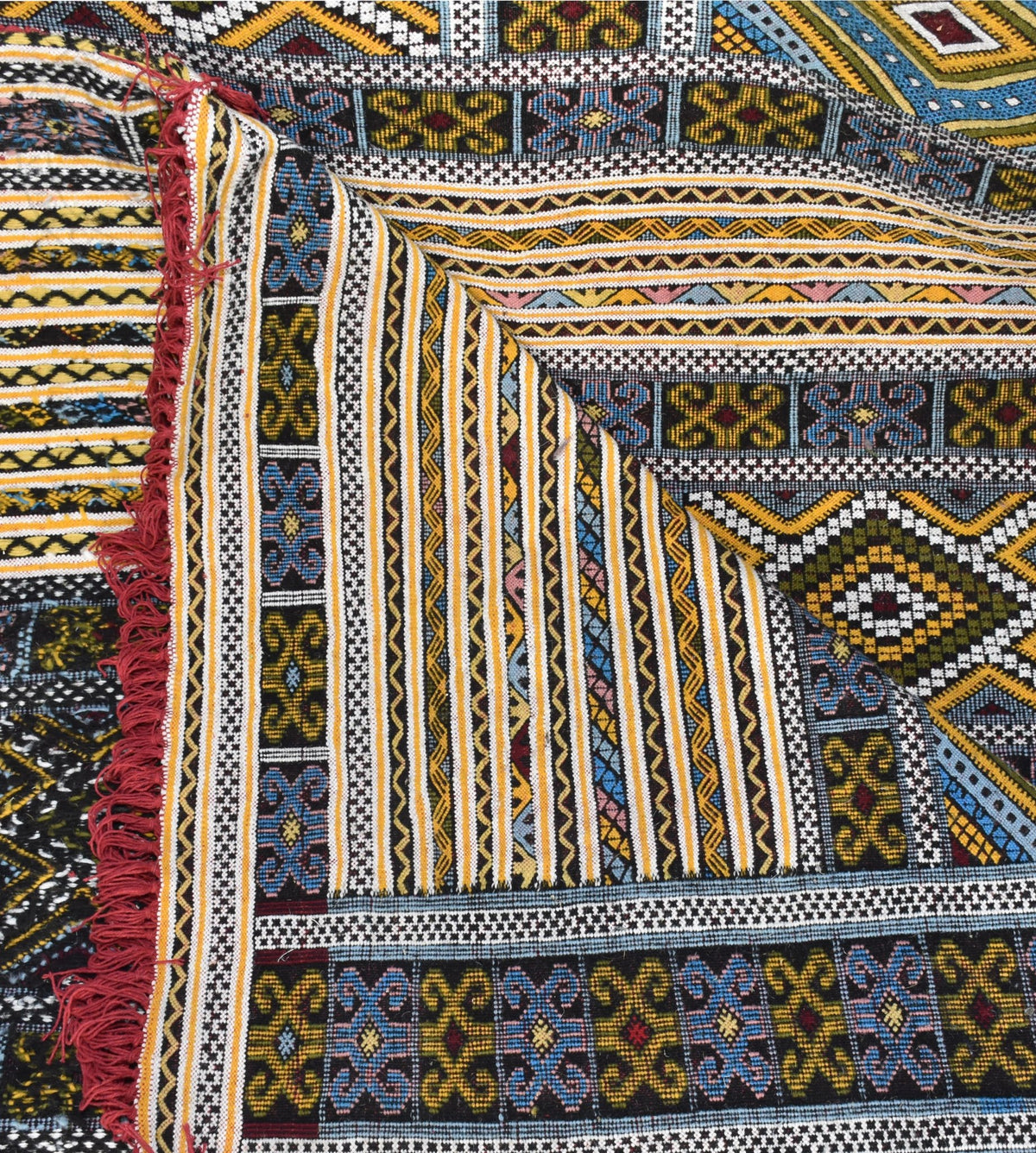 Flatweave kilim hanbal Moroccan rug - 6.9 x 9.85 ft / 210 x 300 cm - Berbers Market