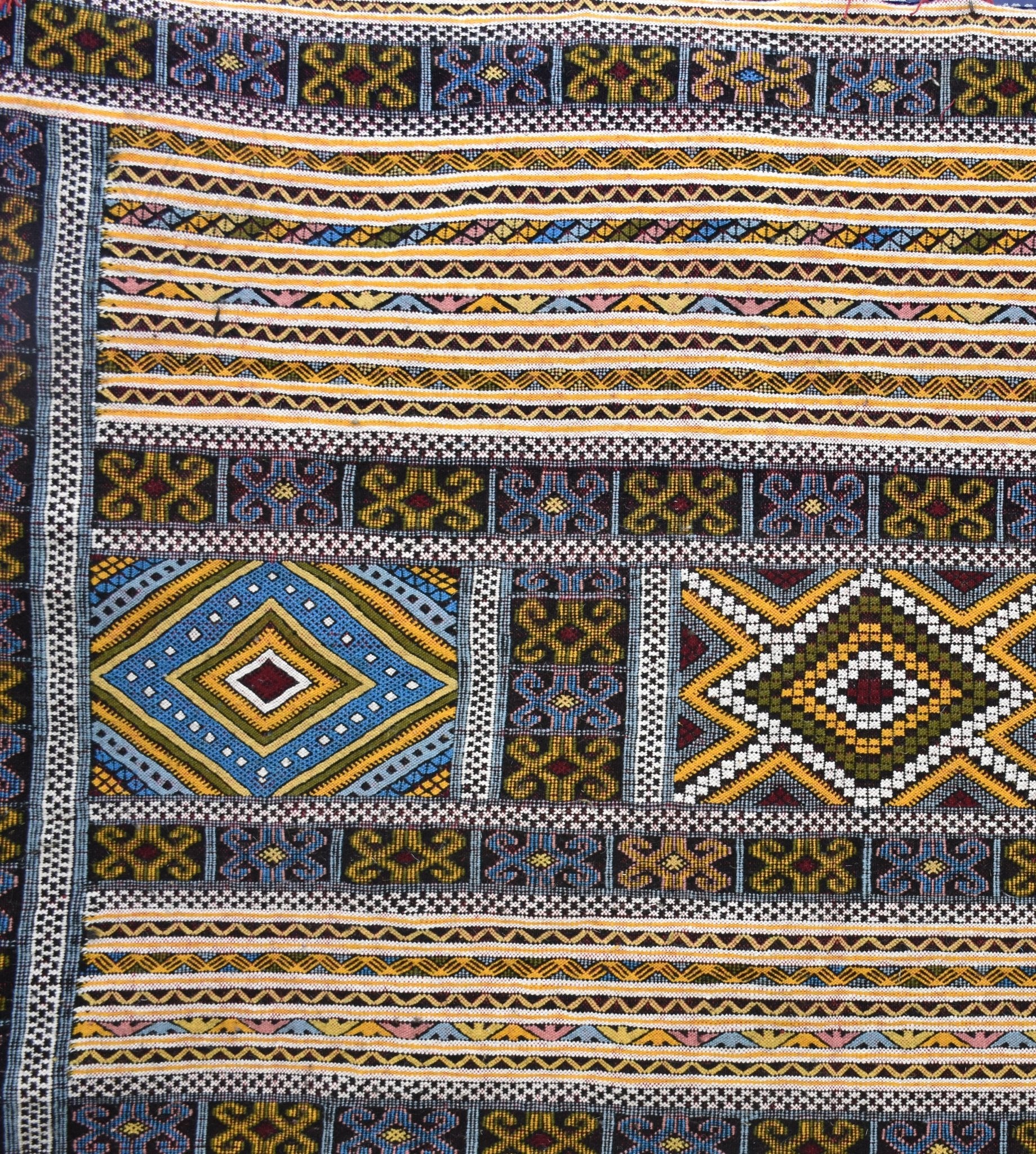 Flatweave kilim hanbal Moroccan rug - 6.9 x 9.85 ft / 210 x 300 cm - Berbers Market