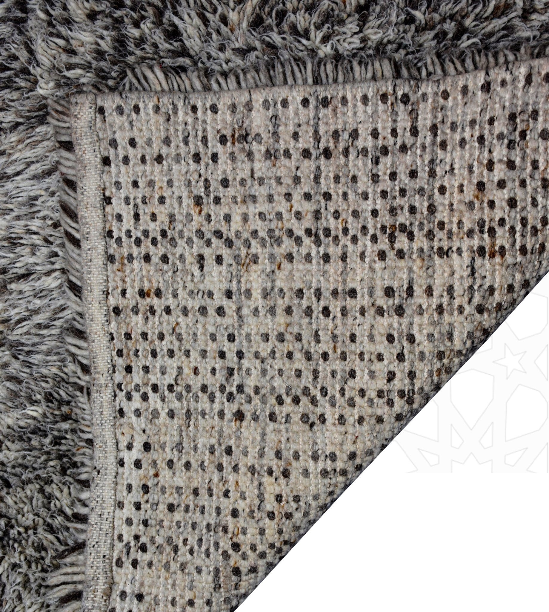 Grey shag Beni ourain Moroccan rug - 5.3 x 7.6 ft / 160 x 230 cm - Berbers Market