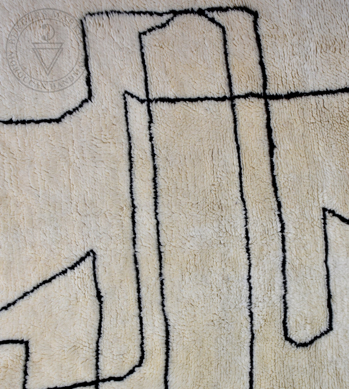 Line art Beni ourain Moroccan rug - 6.3 x 10.5 ft / 190 x 320 cm - Berbers Market