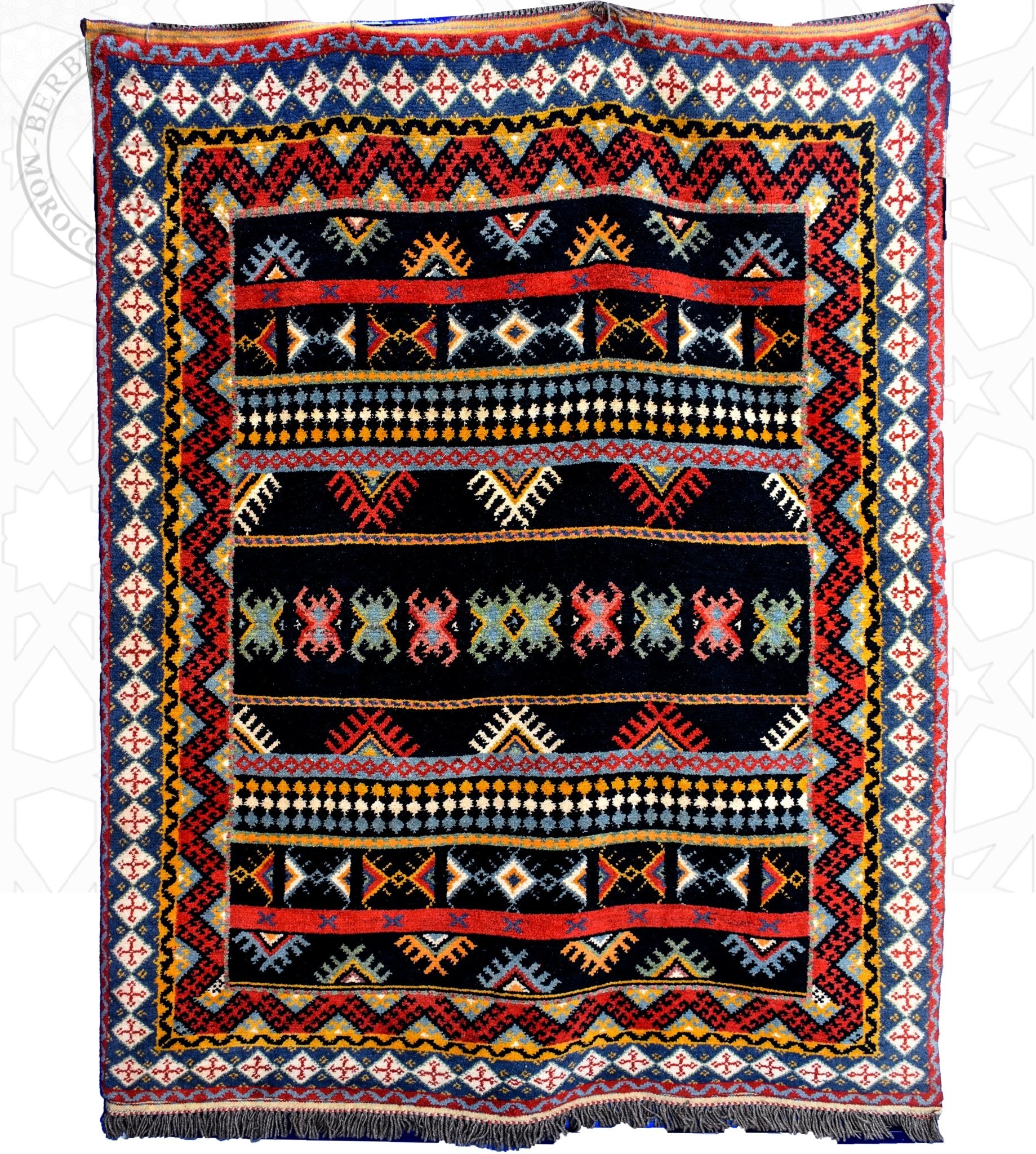 gøre det muligt for parti flicker Taznakht Black and Red Moroccan rug - 5.25 x 7.55 ft / 160 x 230 cm -  Berbers Market