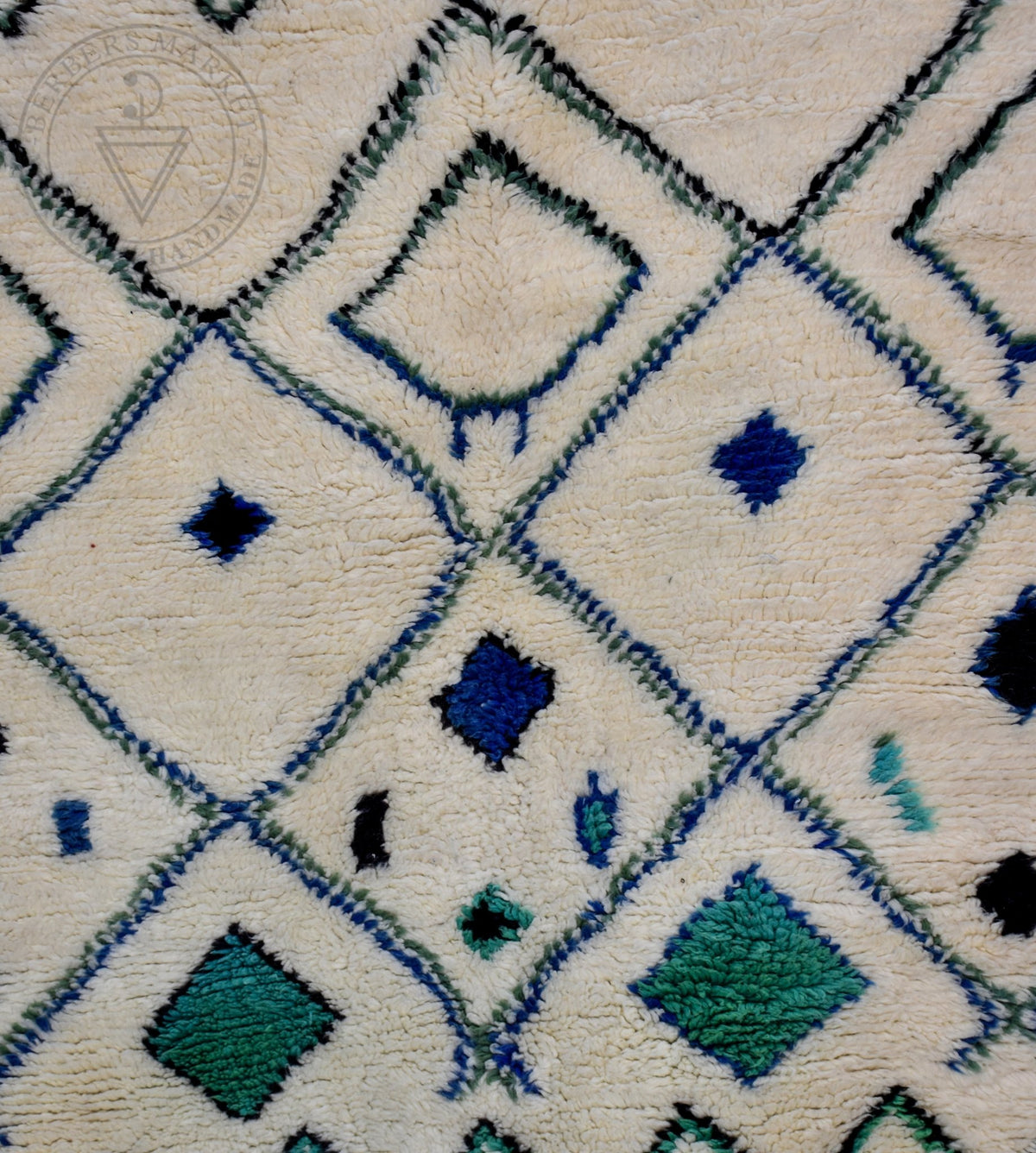 Neon Beni ourain Moroccan rug - 6.6 x 9.2 ft / 200 x 280 cm - Berbers Market