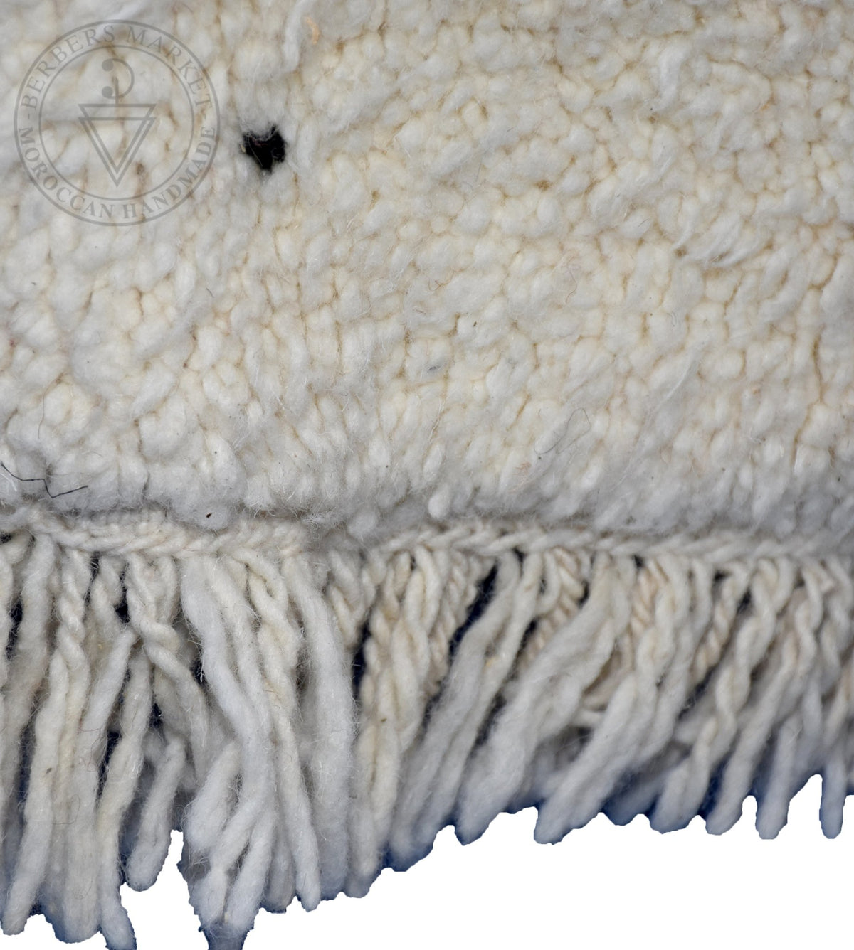 Polka dots Beni ourain Moroccan rug - 5.6 x 7.22 ft / 170 x 220 cm - Berbers Market