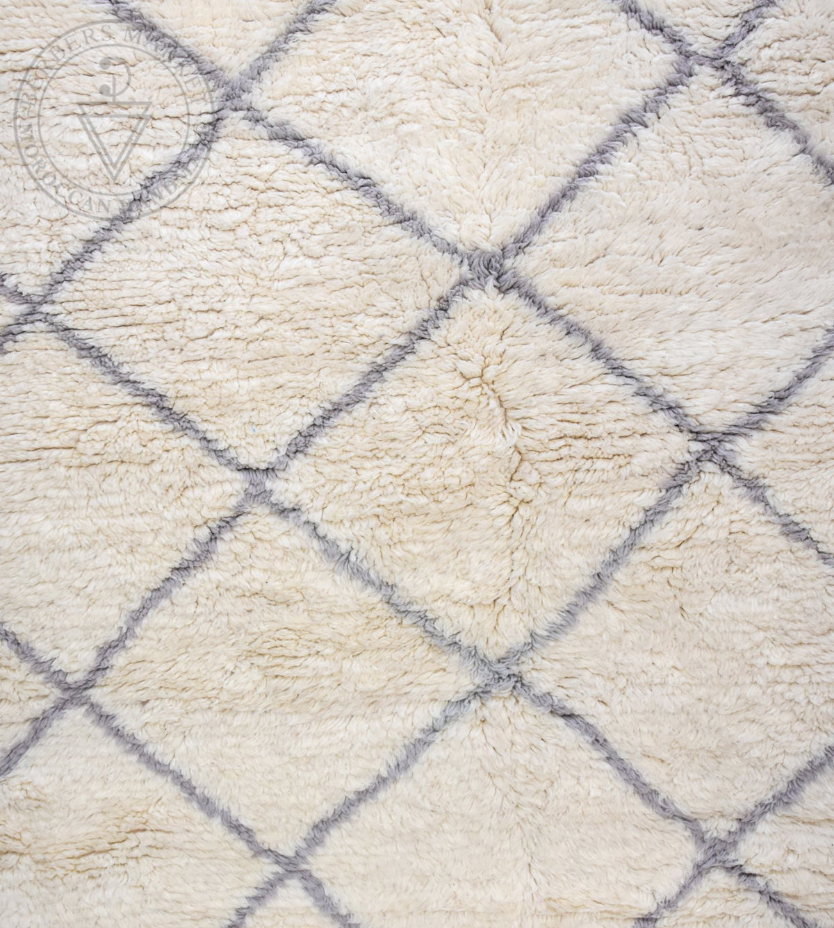 Purple lines Beni ourain Moroccan rug - 6.6 x 9.6 ft / 200 x 290 cm - Berbers Market