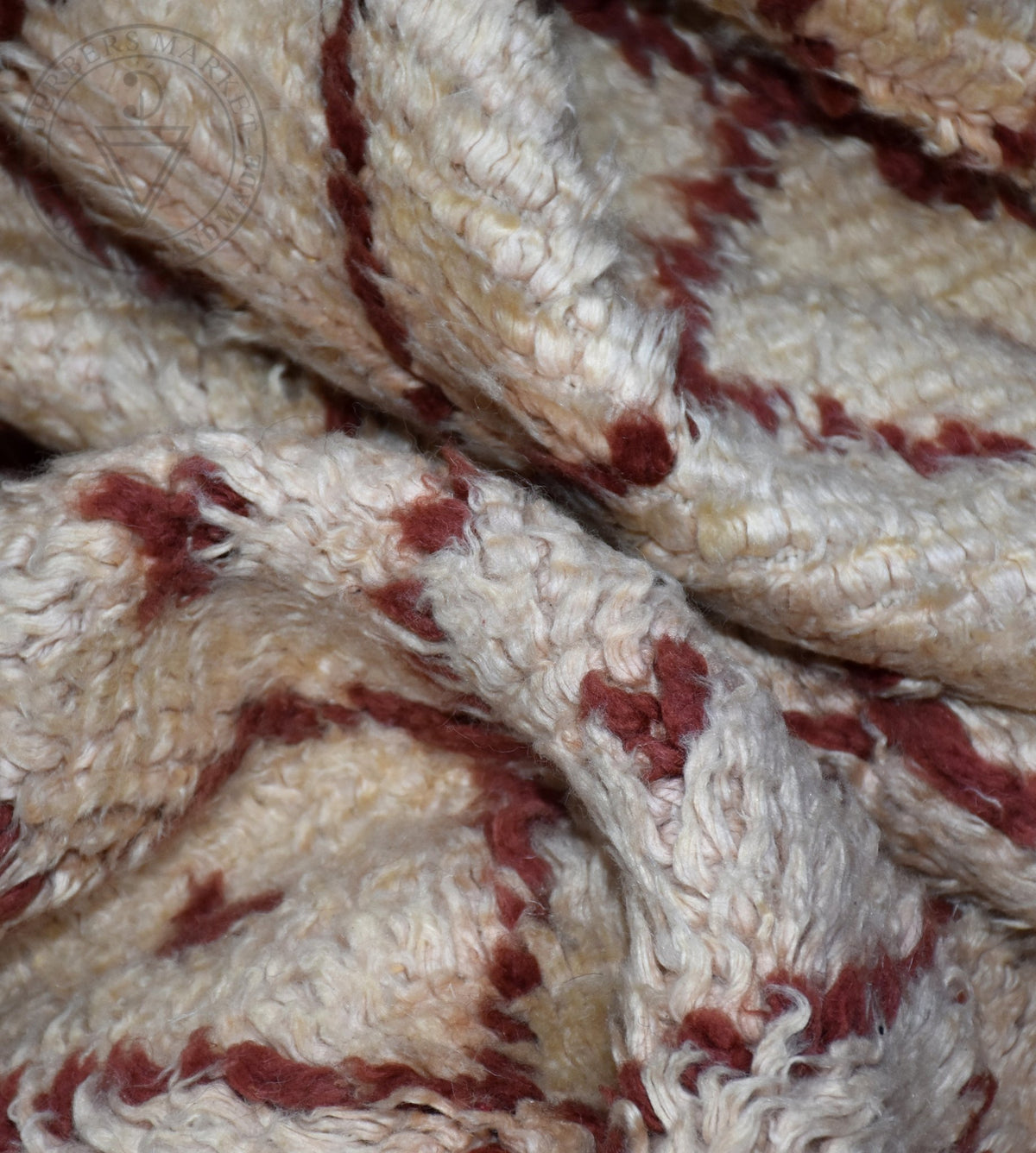 Red lines and dotes Beni ourain Moroccan rug - 6.7 x 9.9 ft / 200 x 300 cm - Berbers Market