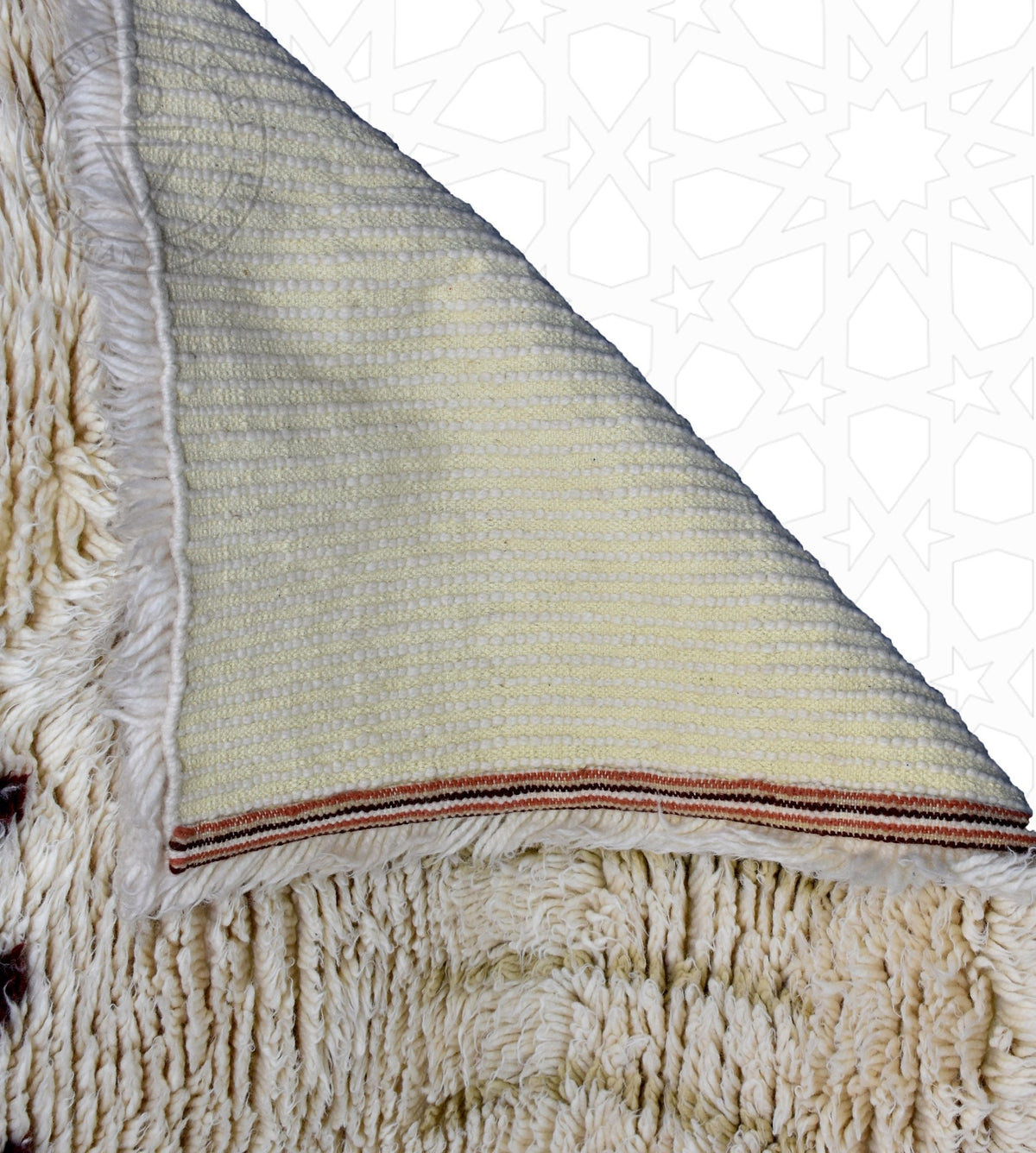 Symmetrical Beni ourain shag Moroccan rug - 6.3 x 9.7 ft / 190 x 295 cm - Berbers Market