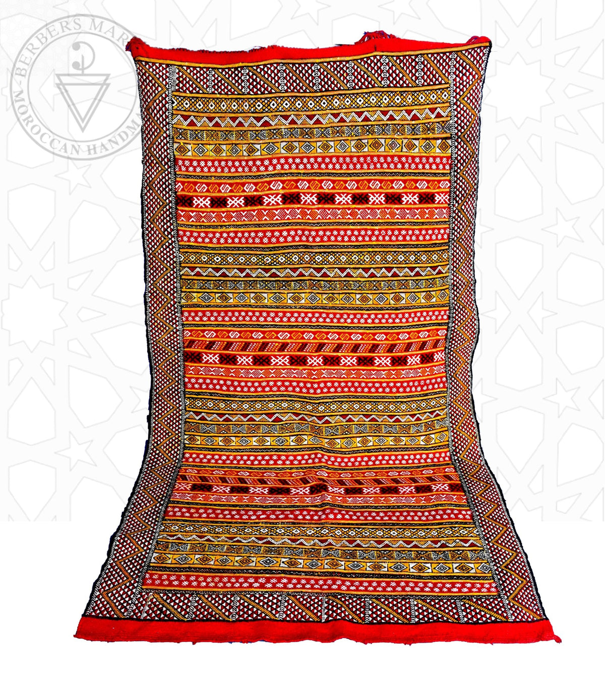 Taznakht Kilim flatweave Moroccan rug - 3.61 x 6.4 ft / 110 x 195 cm - Berbers Market