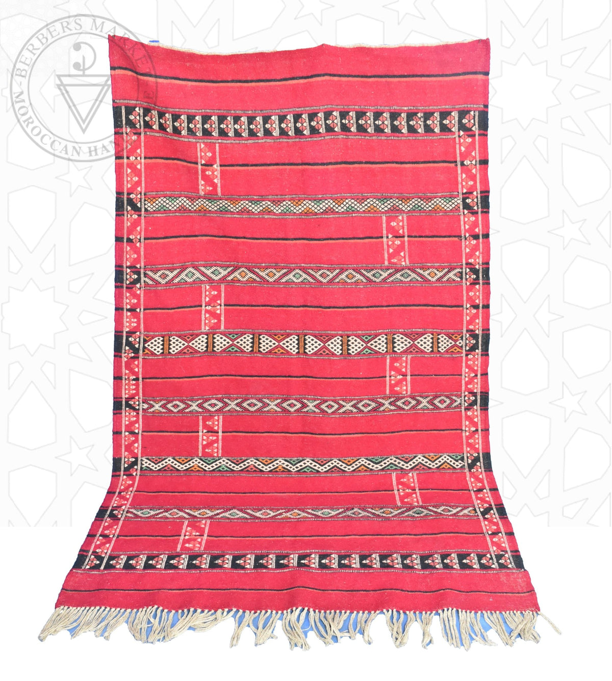 Taznakht Kilim flatweave Moroccan rug - 3.78 x 5.75 ft / 115 x 175 cm - Berbers Market