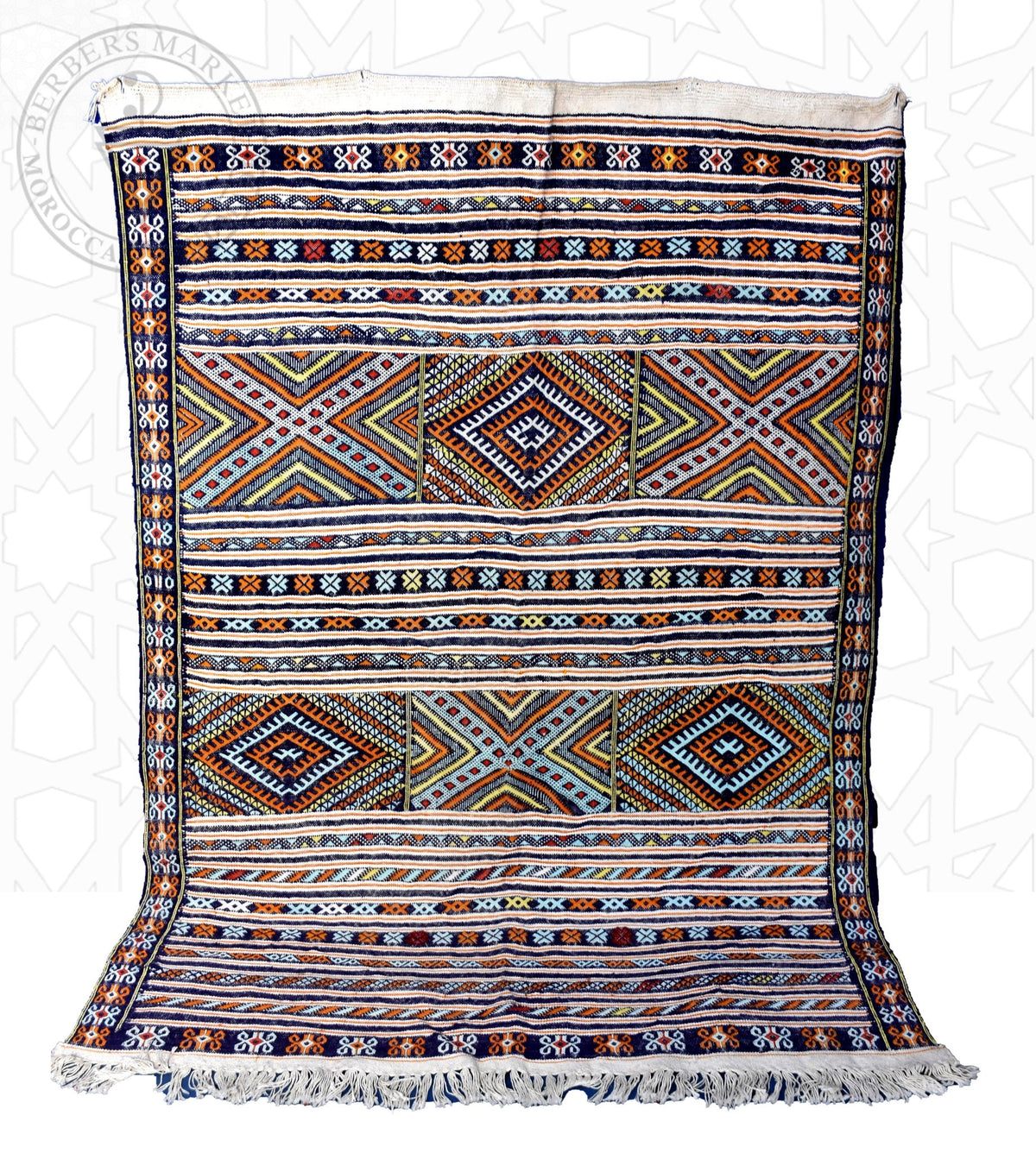 Taznakht Kilim flatweave Moroccan rug - 3.94 x 5.25 ft / 120 x 160 cm - Berbers Market