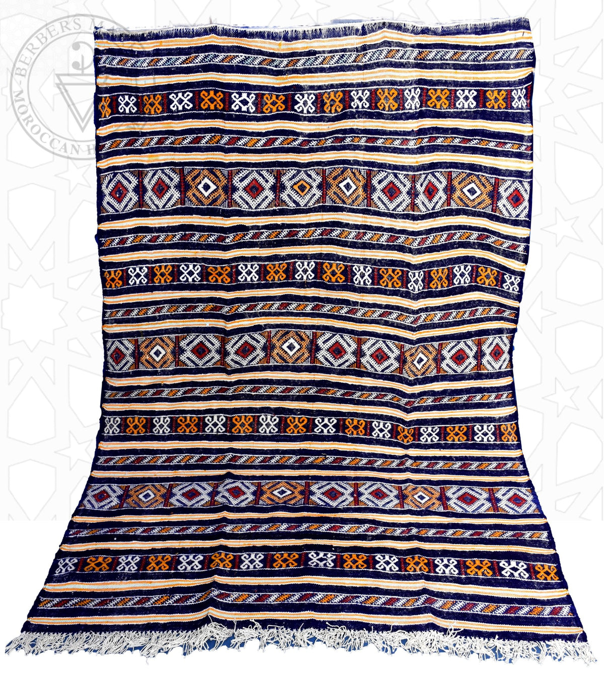 Taznakht Kilim flatweave Moroccan rug - 4.43 x 6.24 ft / 135 x 190 cm - Berbers Market